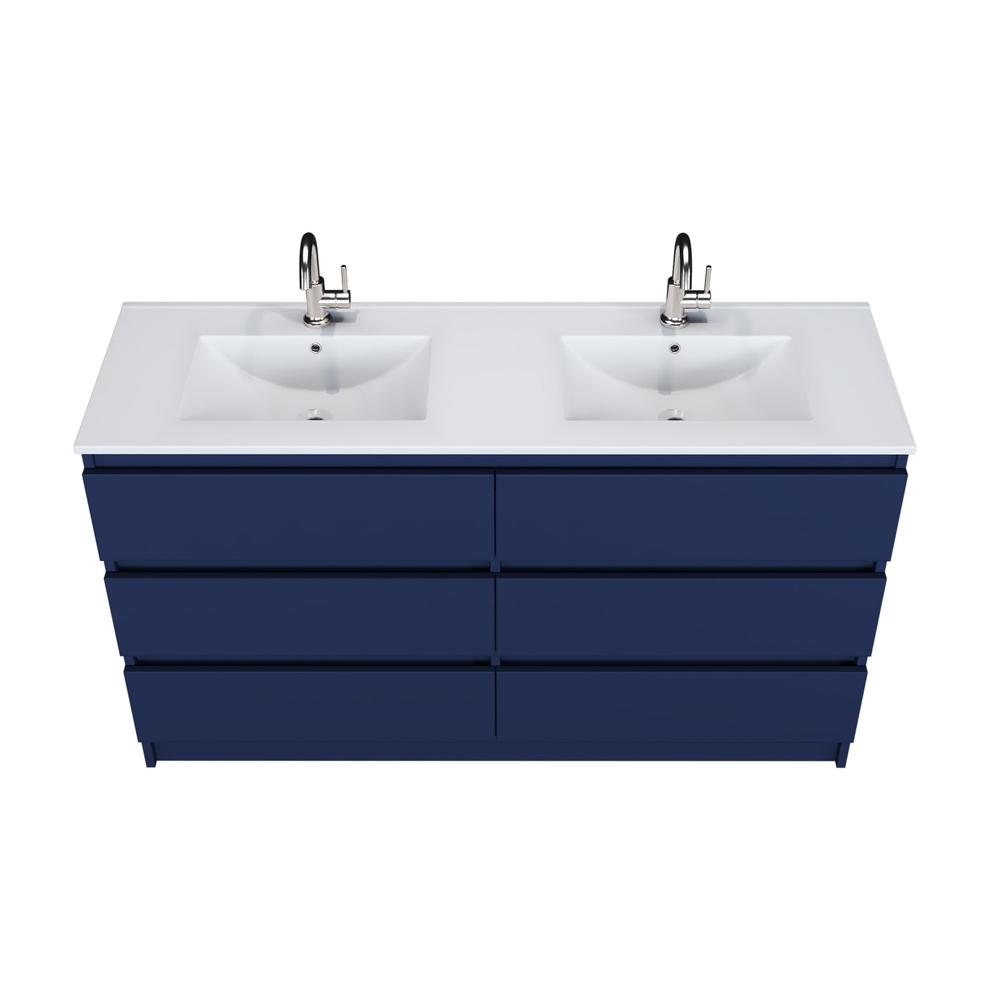 Pepper 60" Double Sink Bathroom Vanity with integrated counter top
