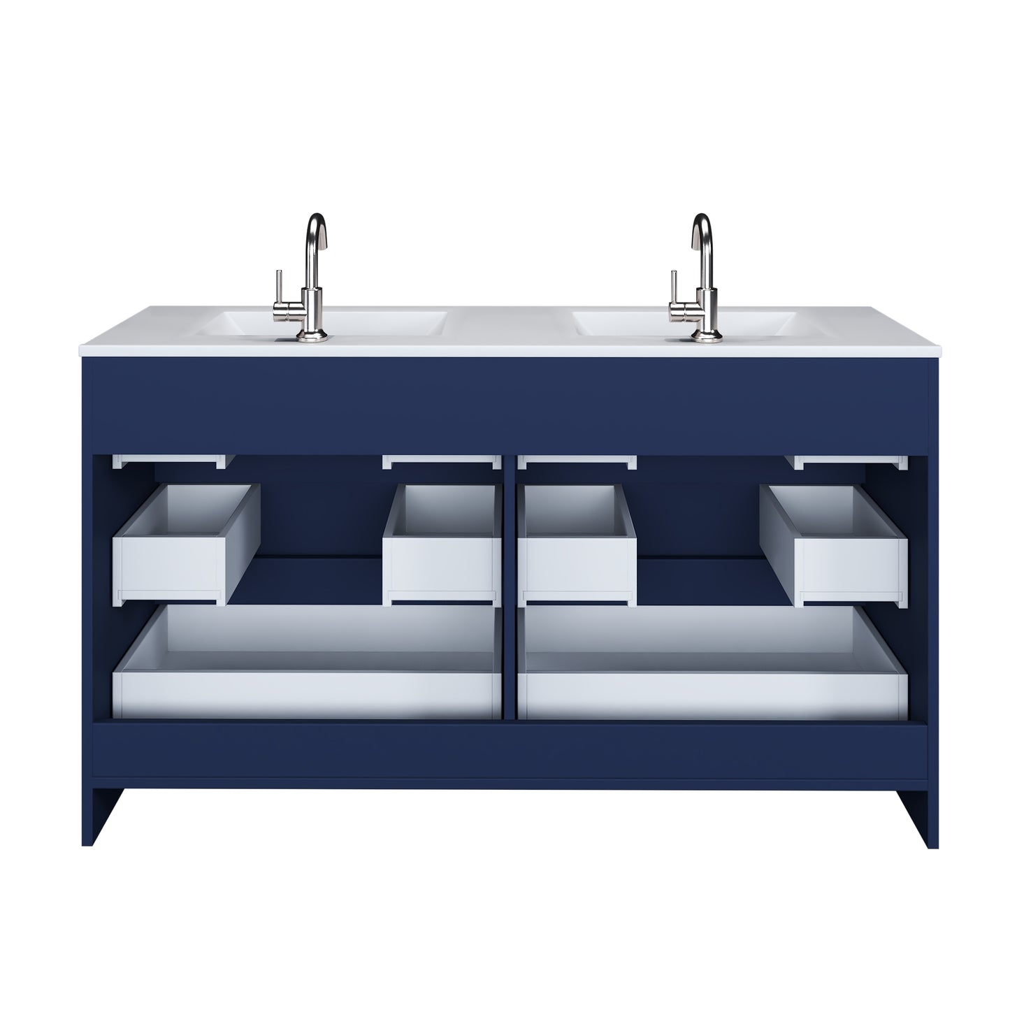 Pepper 60" Double Sink Bathroom Vanity with integrated counter top