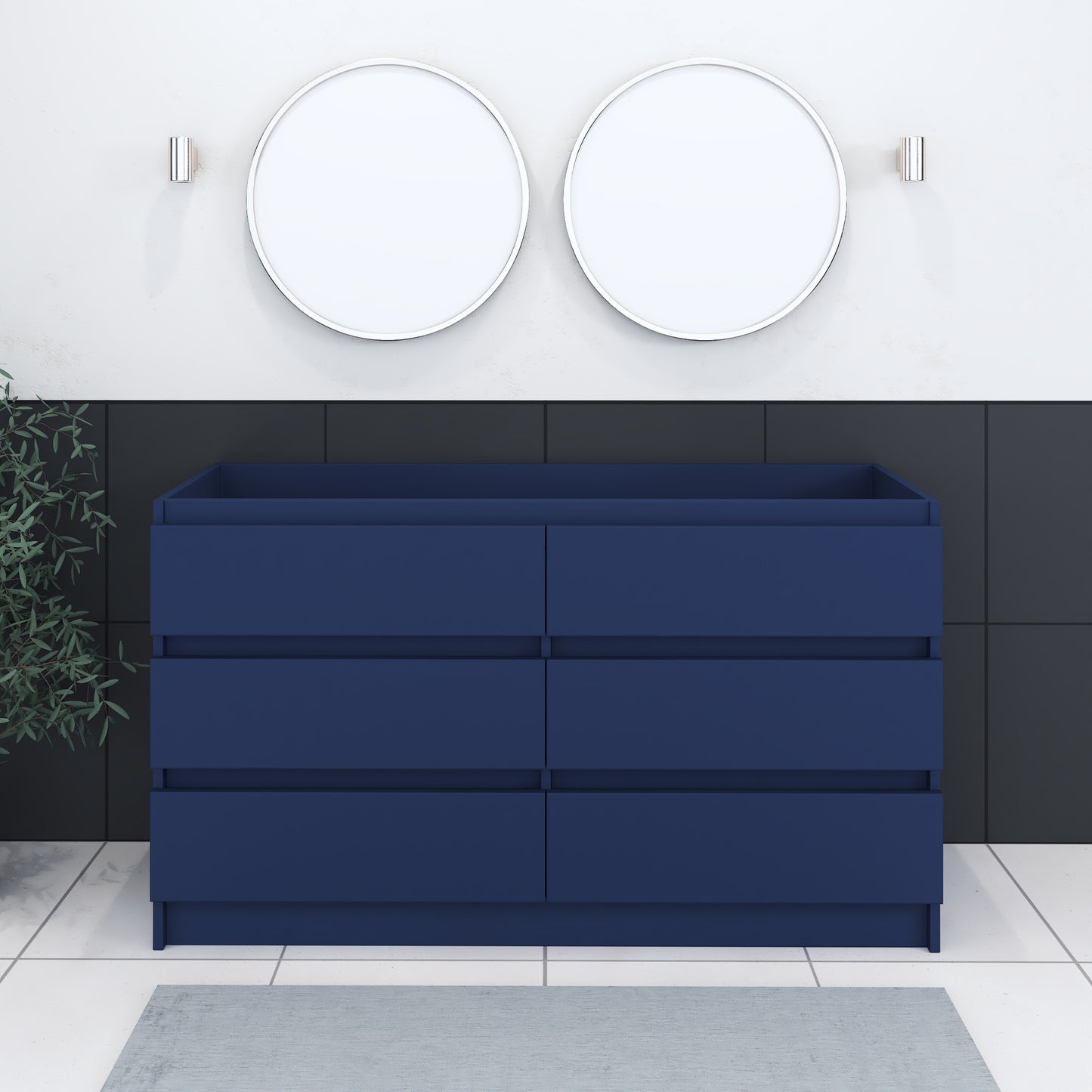 Pepper 60" Double Sink Bathroom Vanity Cabinet Only