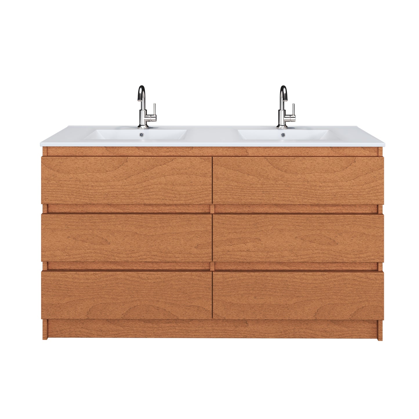 Pepper 60" Double Sink Bathroom Vanity with integrated counter top