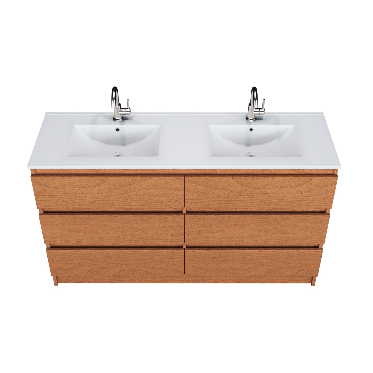 Pepper 60" Double Sink Bathroom Vanity with integrated counter top