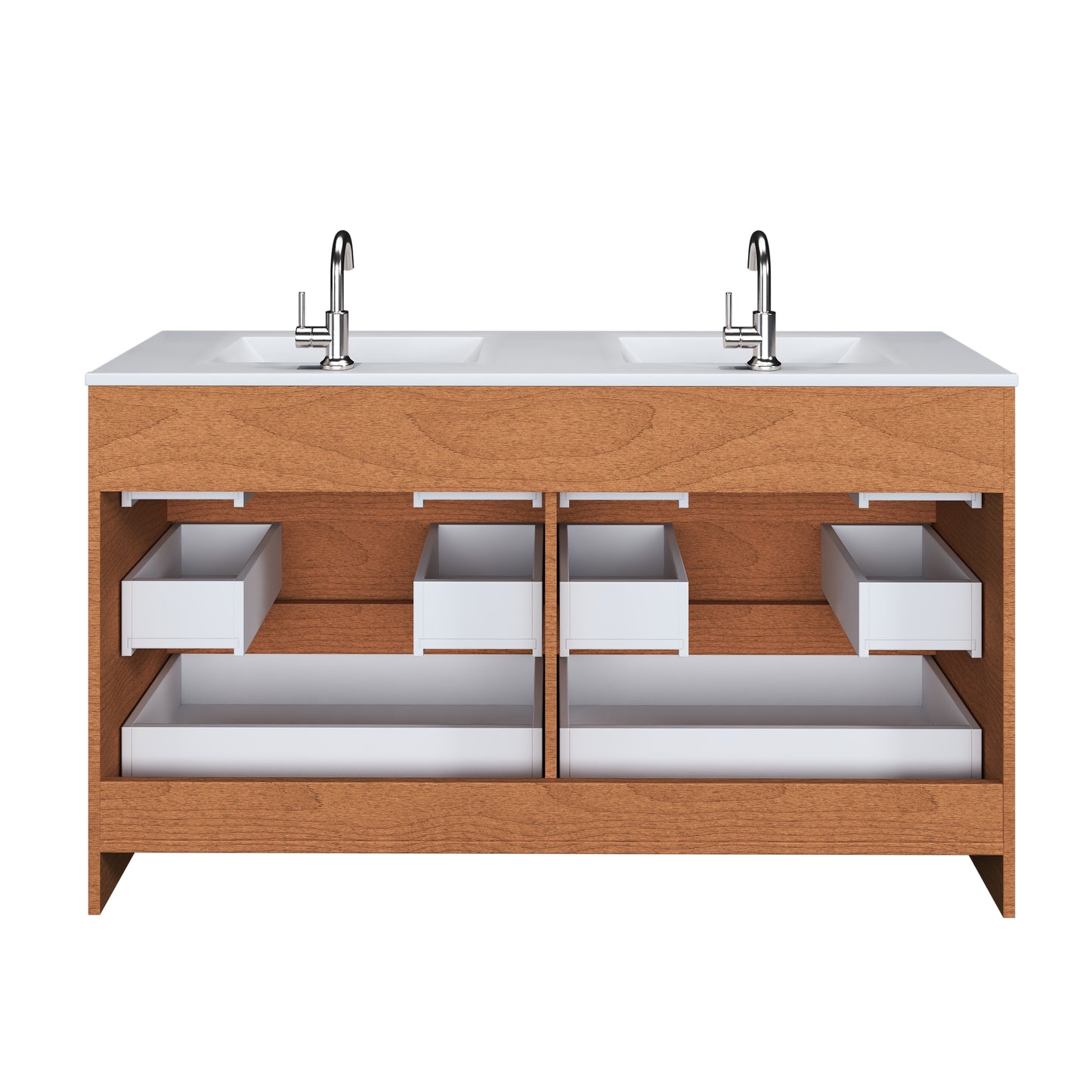 Pepper 60" Double Sink Bathroom Vanity with integrated counter top
