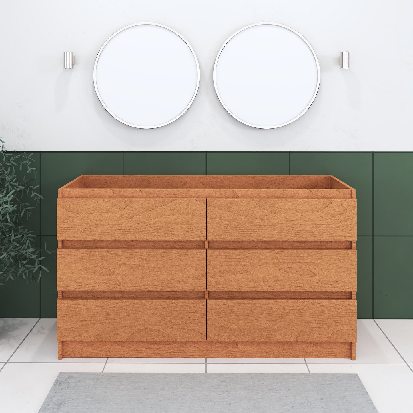 Pepper 60" Double Sink Bathroom Vanity Cabinet Only