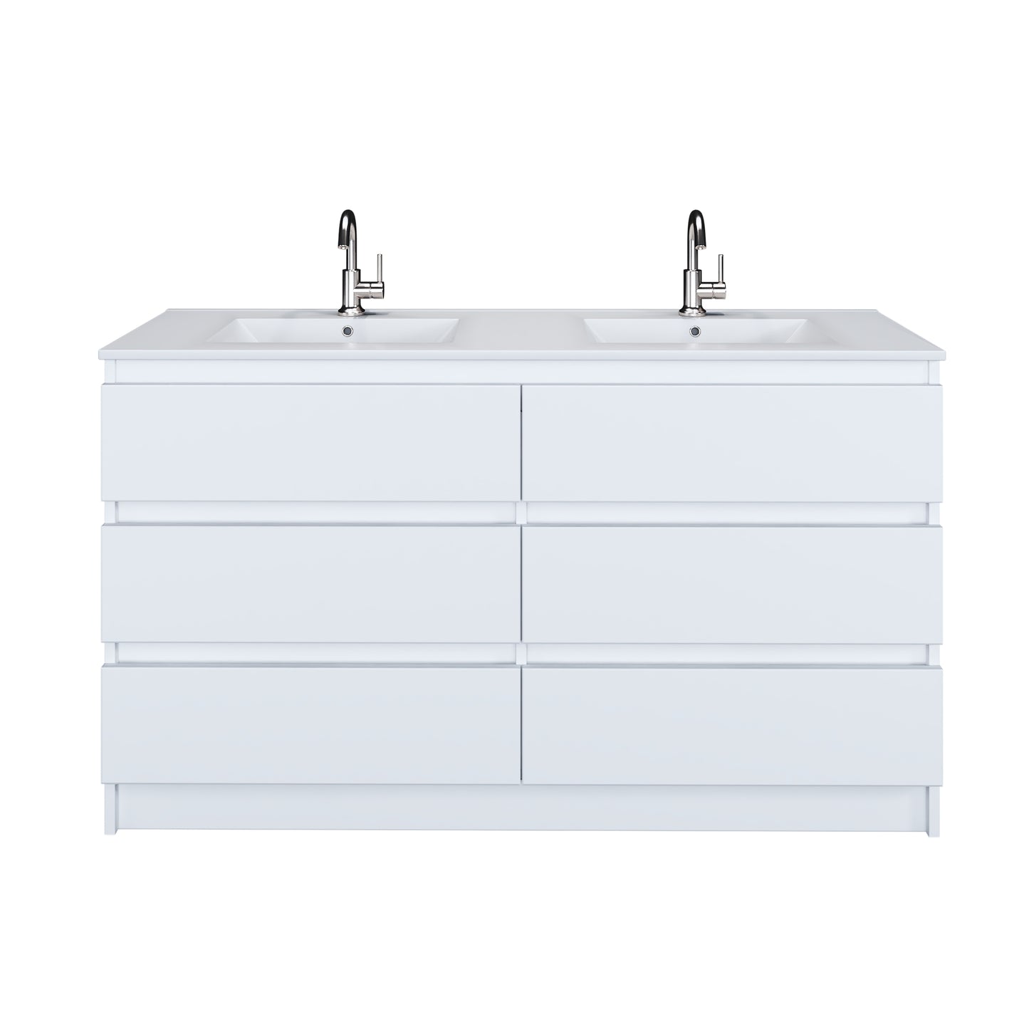 Pepper 60" Double Sink Bathroom Vanity with integrated counter top
