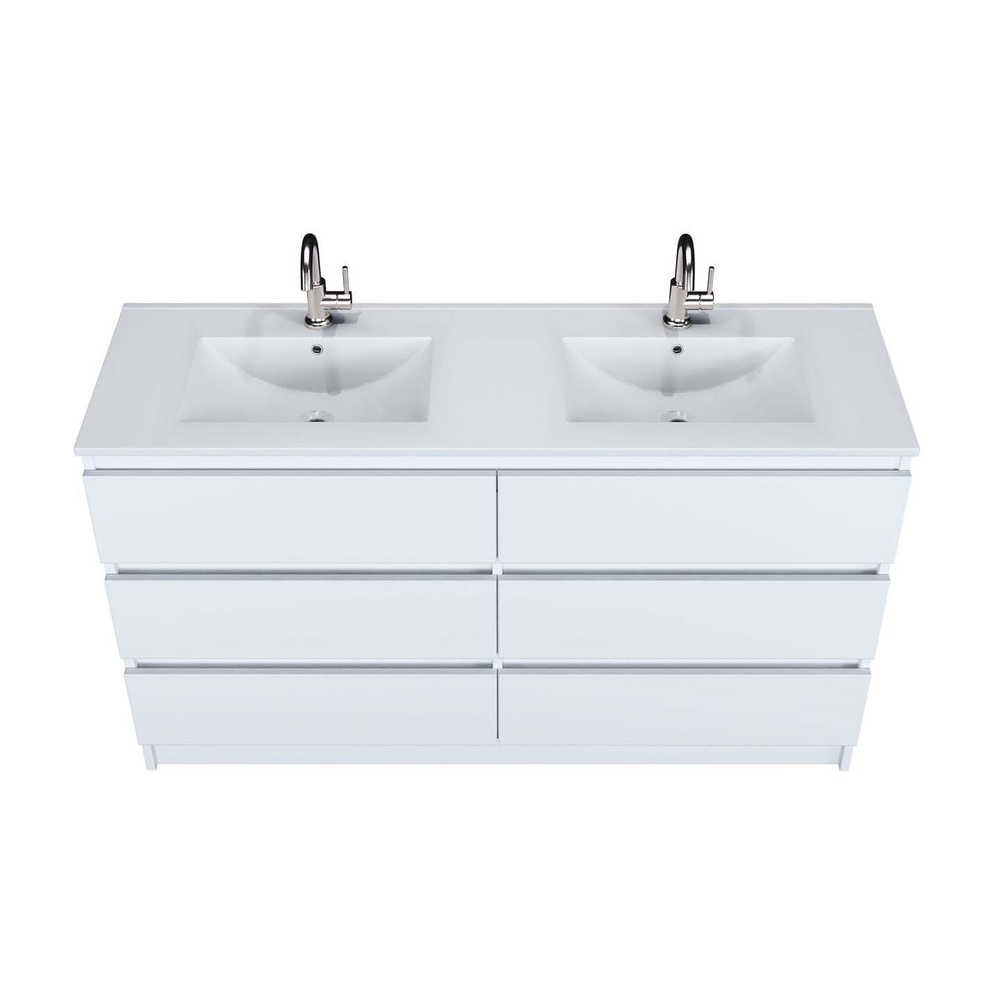 Pepper 60" Double Sink Bathroom Vanity with integrated counter top