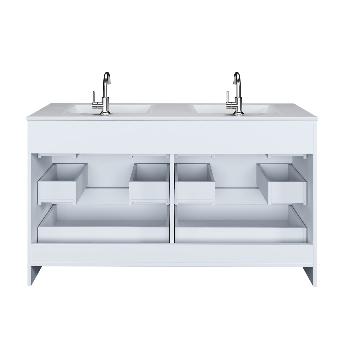 Pepper 60" Double Sink Bathroom Vanity with integrated counter top