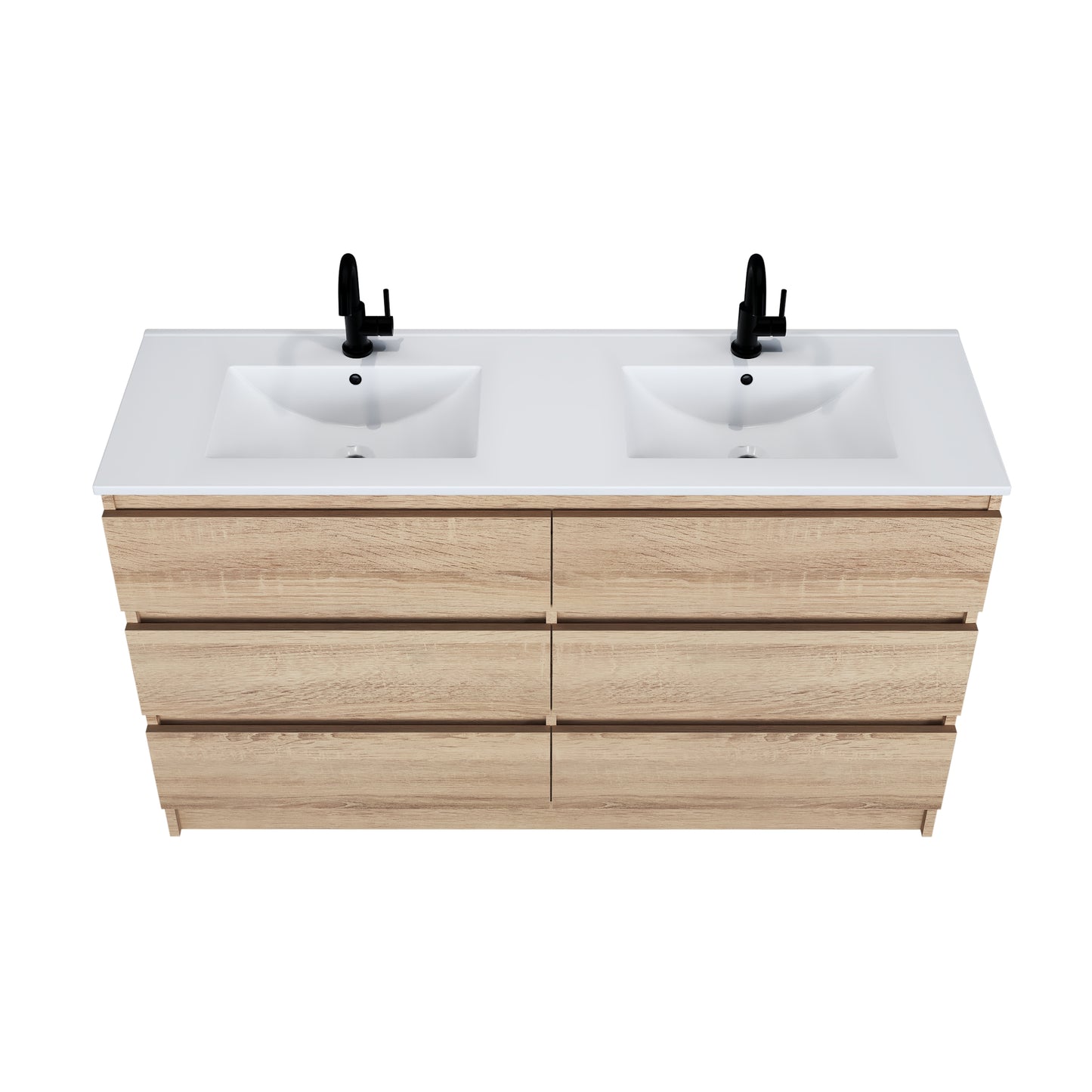 Pepper 60" Double Sink Bathroom Vanity with integrated counter top