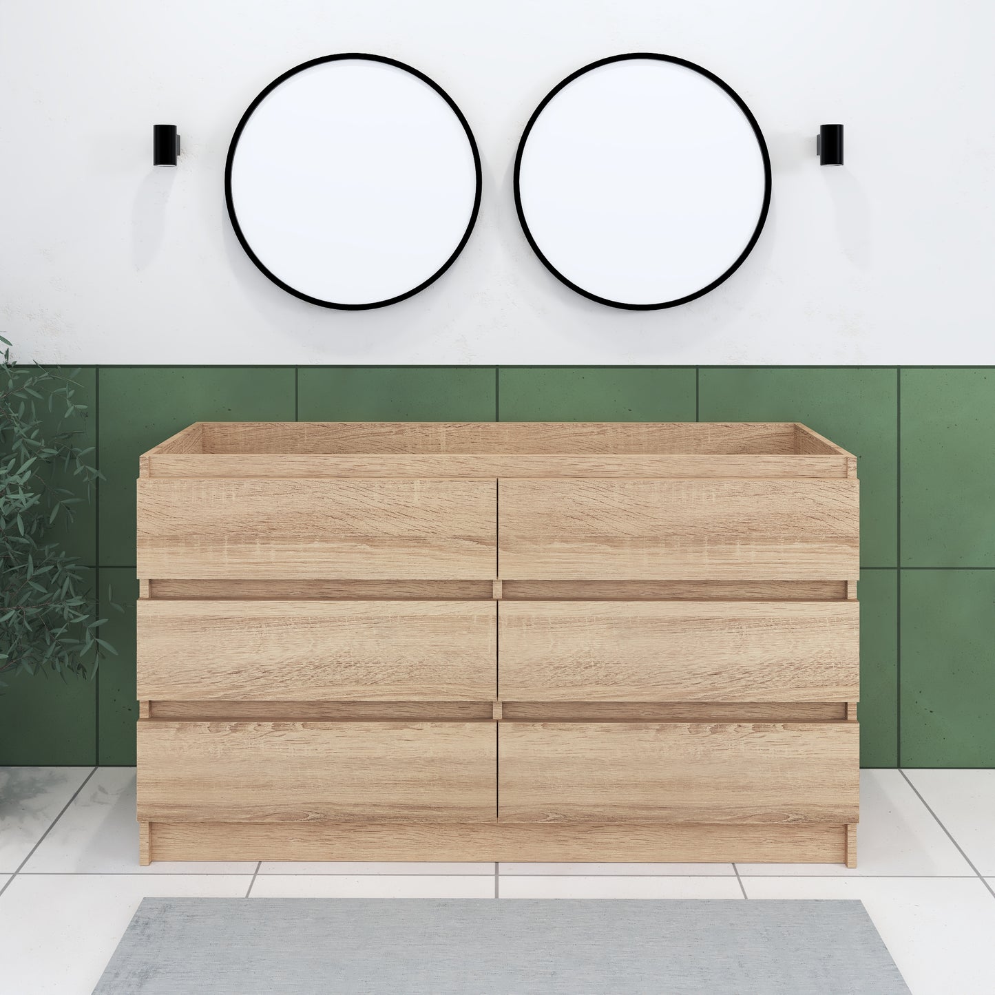 Pepper 60" Double Sink Bathroom Vanity Cabinet Only