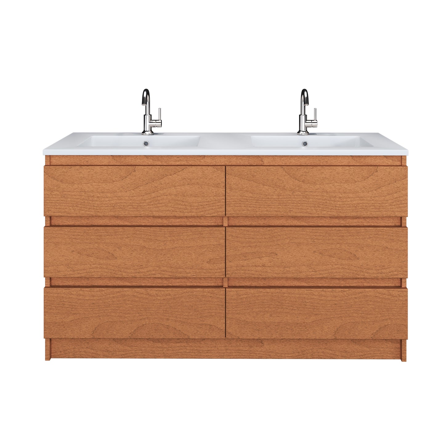 Pepper 60" Double Sink Bathroom Vanity with integrated counter top