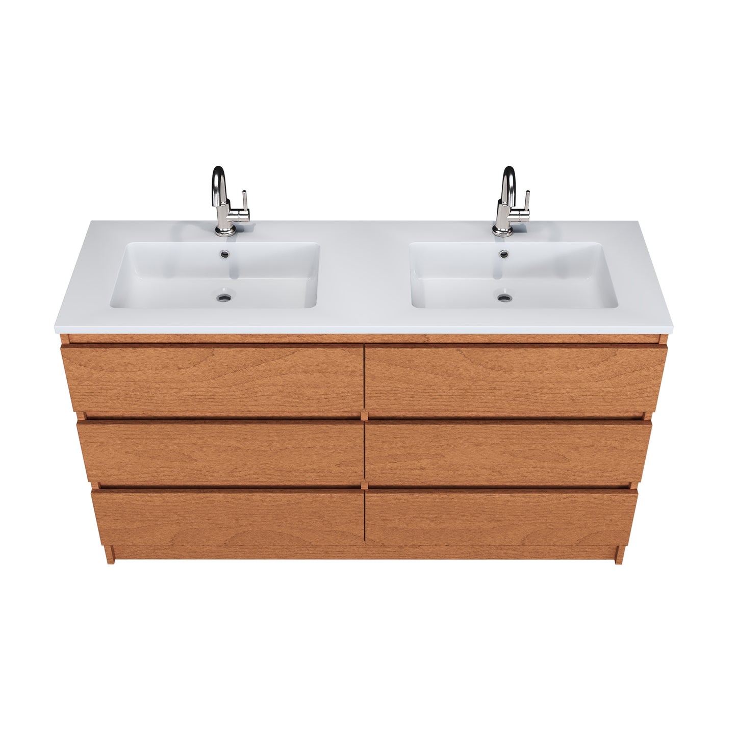 Pepper 60" Double Sink Bathroom Vanity with integrated counter top