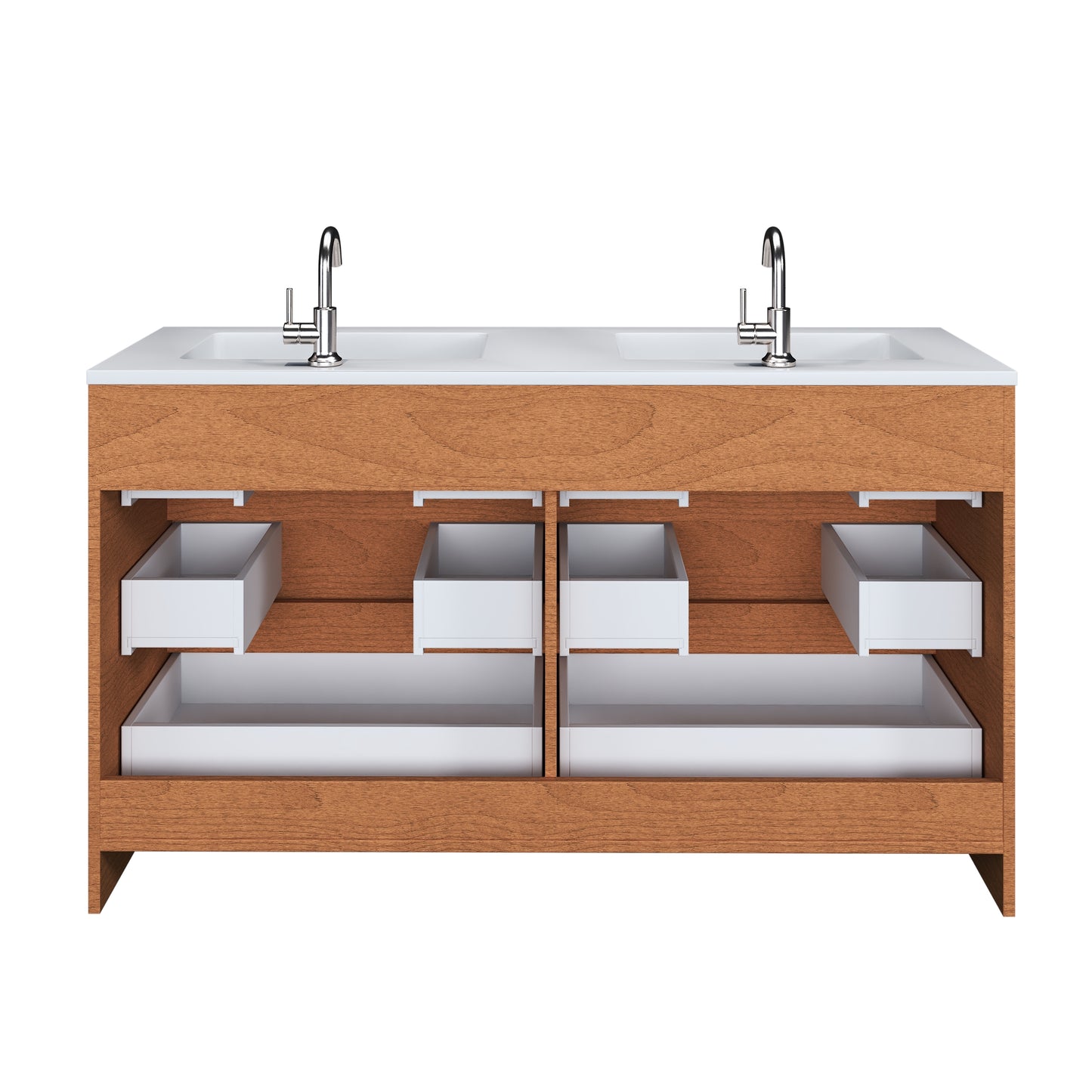 Pepper 60" Double Sink Bathroom Vanity with integrated counter top