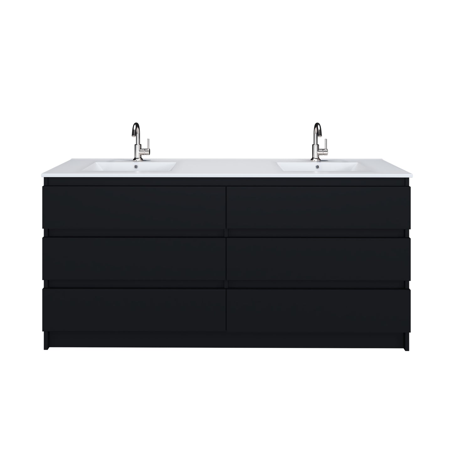 Pepper 72" Double Sink Bathroom Vanity with integrated counter top