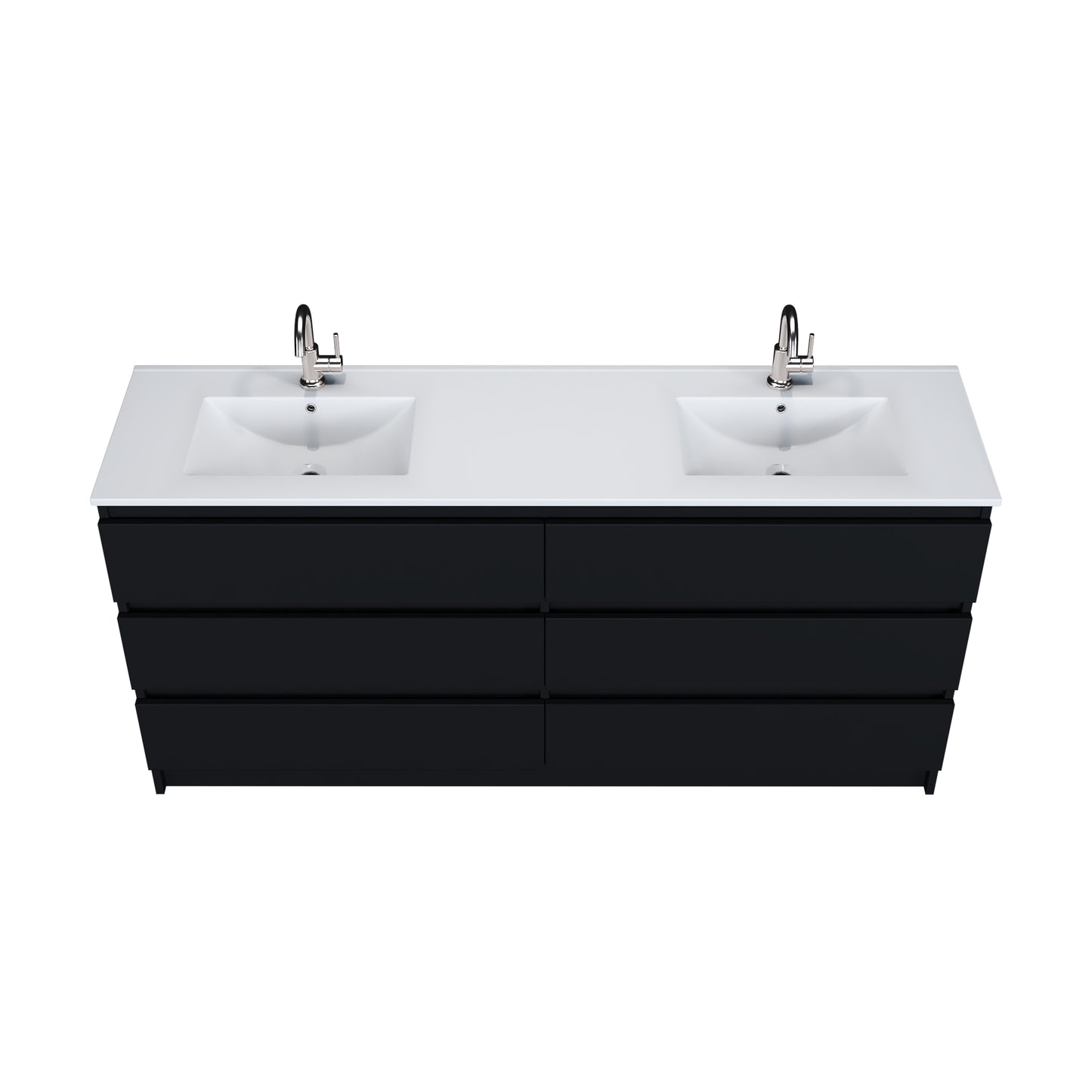 Pepper 72" Double Sink Bathroom Vanity with integrated counter top