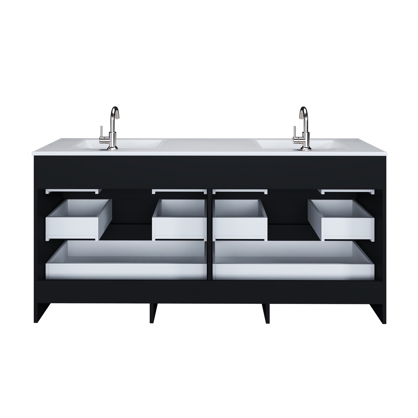 Pepper 72" Double Sink Bathroom Vanity with integrated counter top