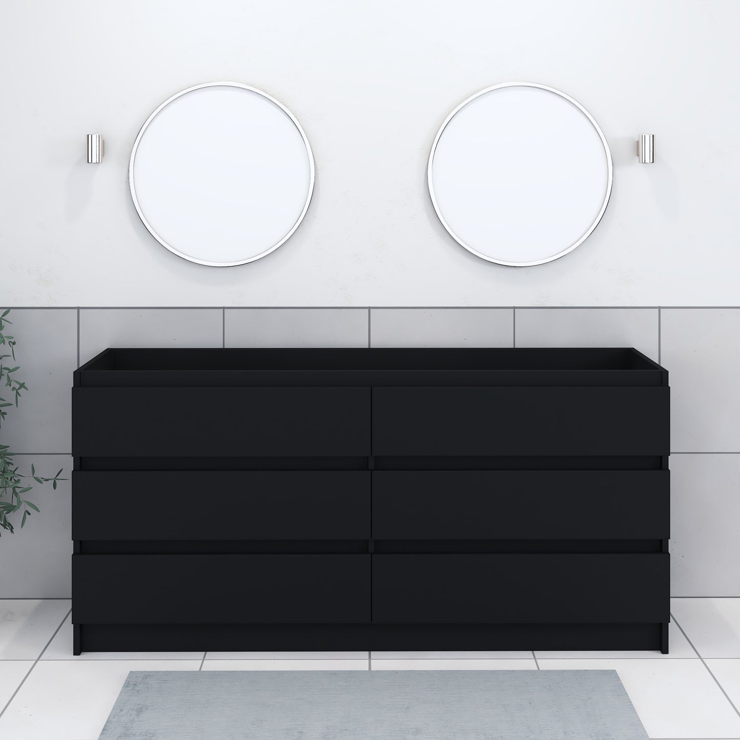 Pepper 72" Double Sink Bathroom Vanity Cabinet Only
