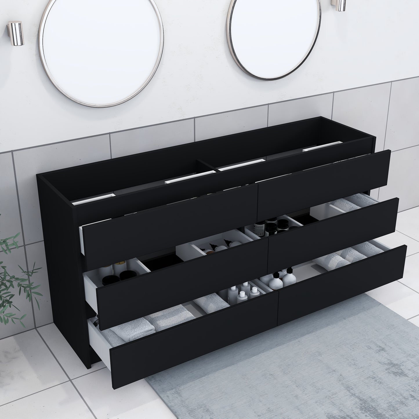 Pepper 72" Double Sink Bathroom Vanity Cabinet Only