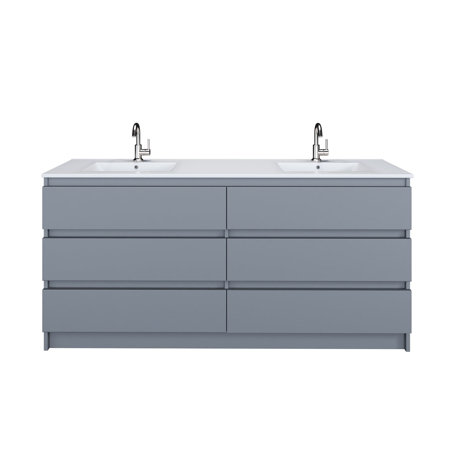 Pepper 72" Double Sink Bathroom Vanity with integrated counter top