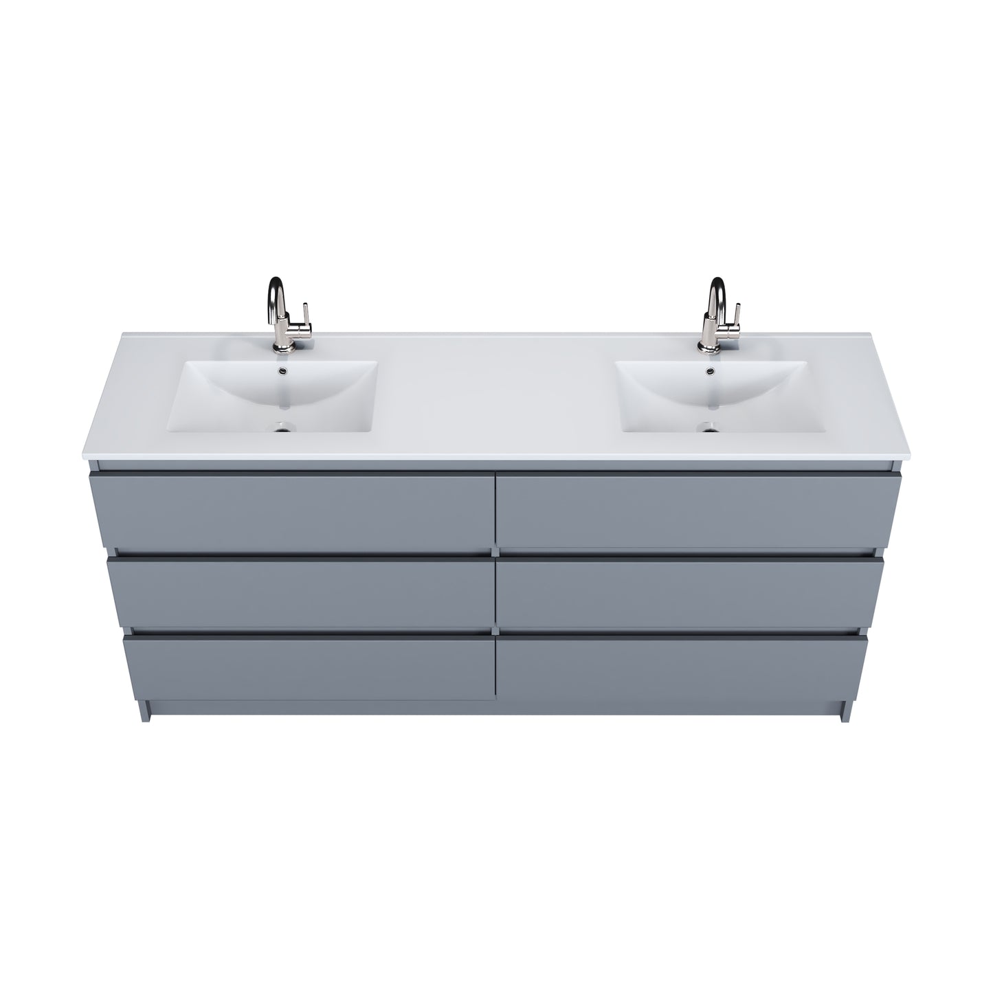 Pepper 72" Double Sink Bathroom Vanity with integrated counter top