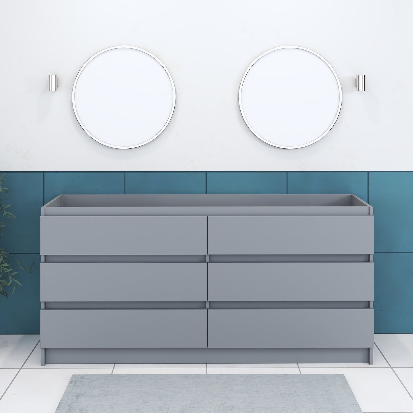 Pepper 72" Double Sink Bathroom Vanity Cabinet Only