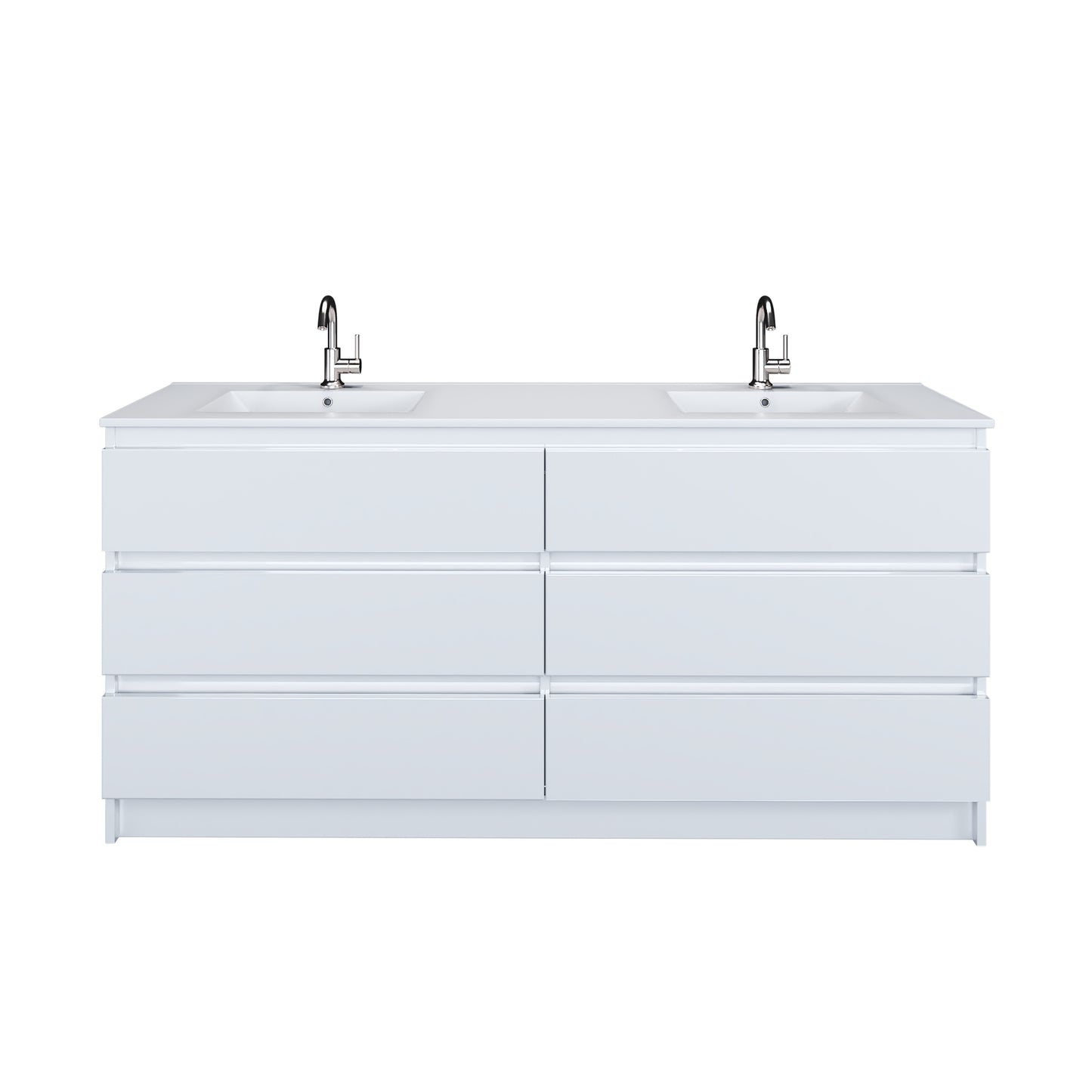Pepper 72" Double Sink Bathroom Vanity with integrated counter top