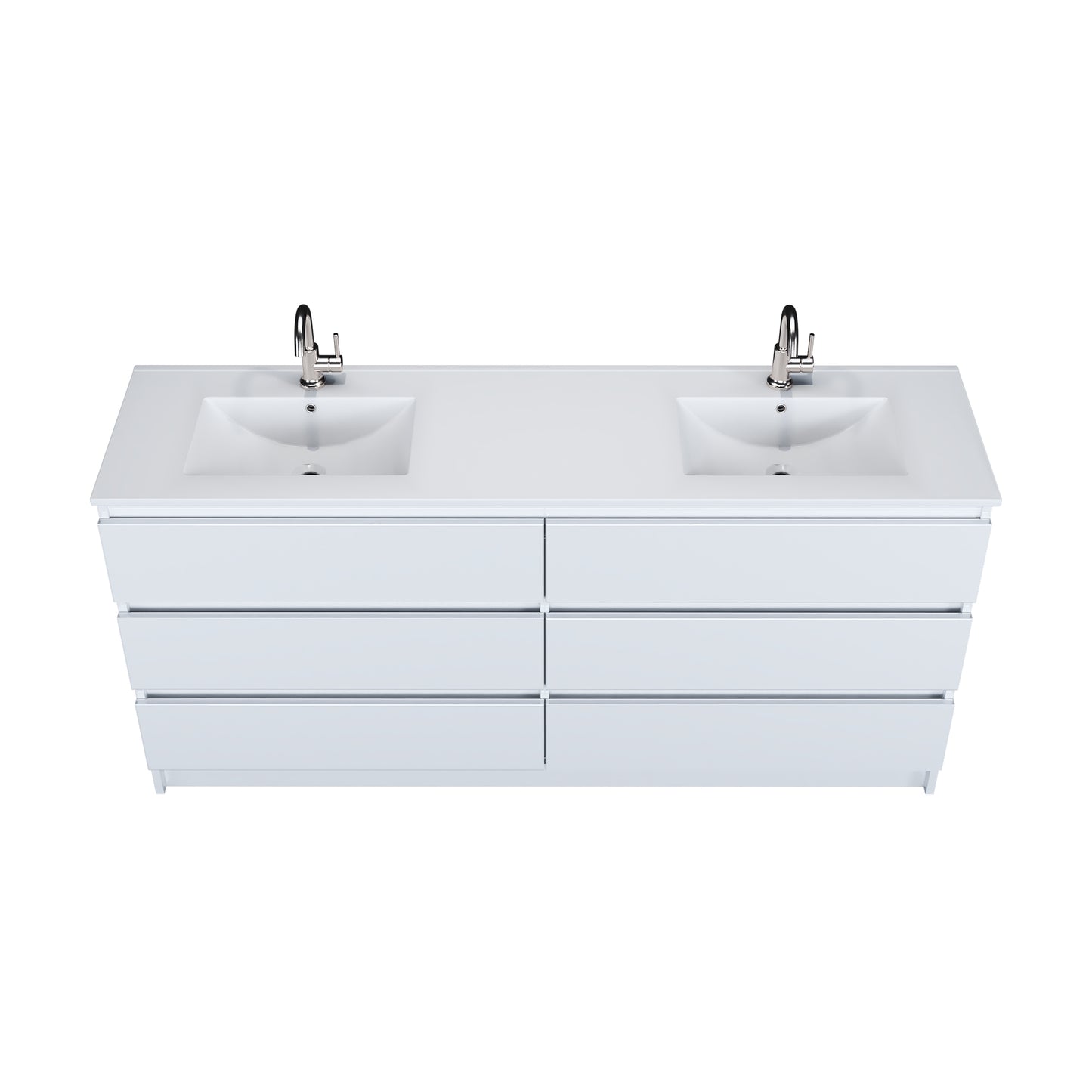Pepper 72" Double Sink Bathroom Vanity with integrated counter top