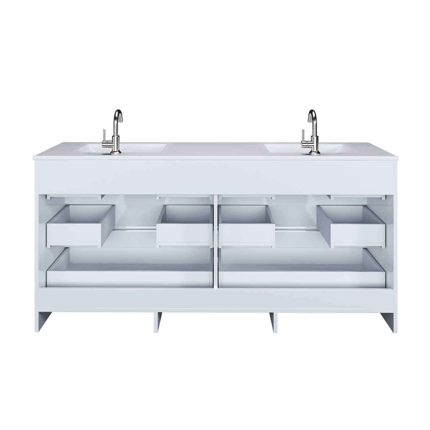 Pepper 72" Double Sink Bathroom Vanity with integrated counter top