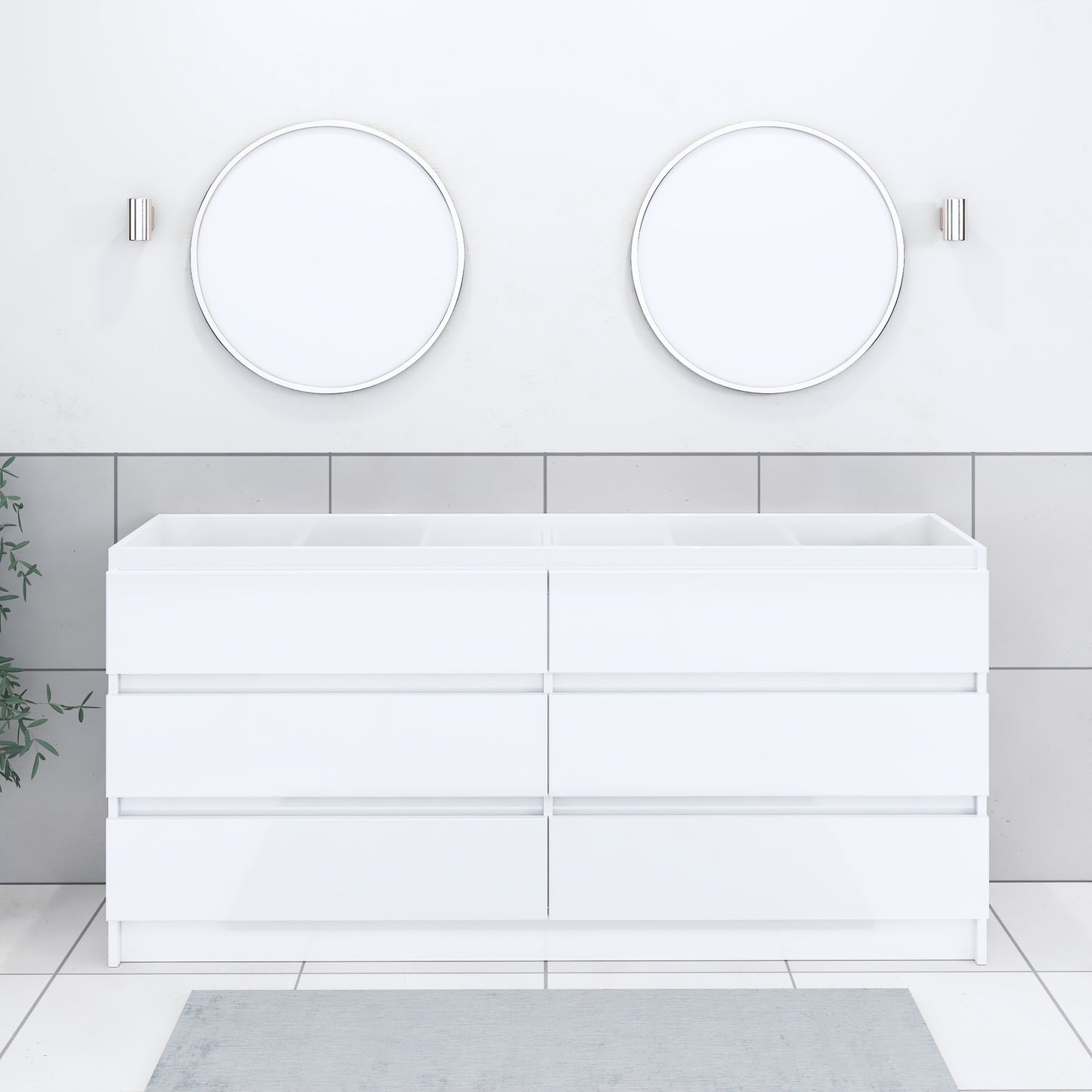 Pepper 72" Double Sink Bathroom Vanity Cabinet Only