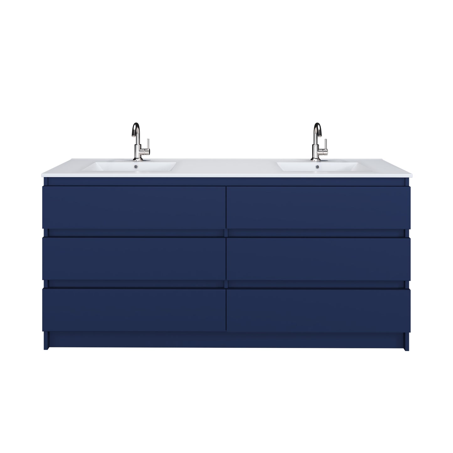 Pepper 72" Double Sink Bathroom Vanity with integrated counter top