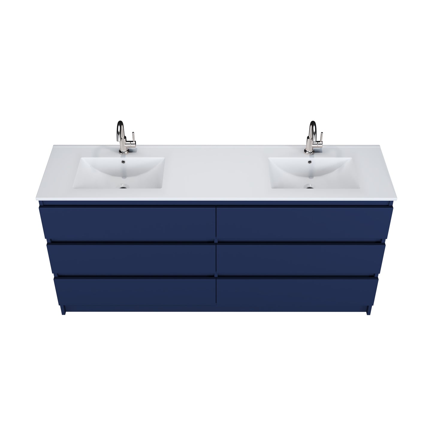 Pepper 72" Double Sink Bathroom Vanity with integrated counter top