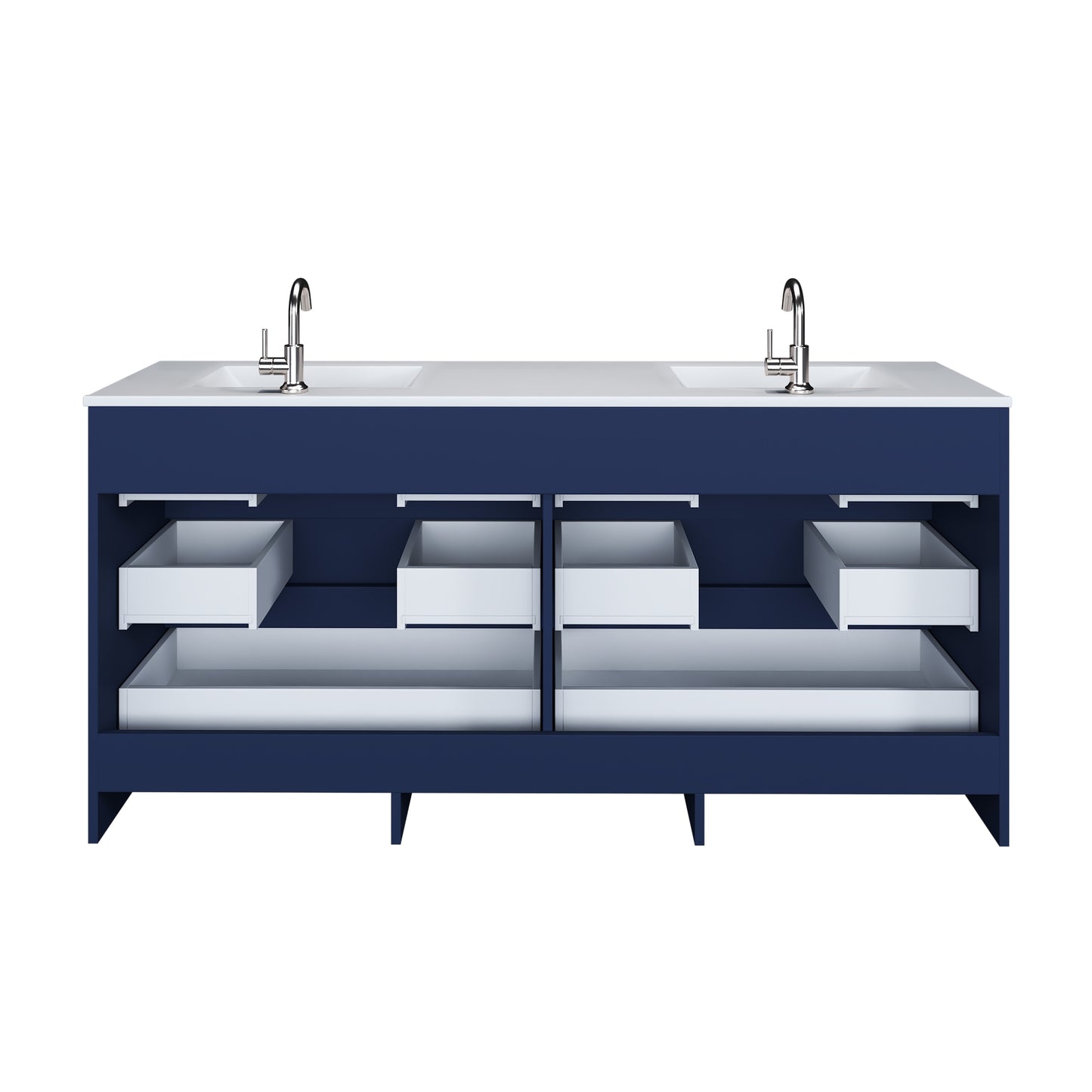 Pepper 72" Double Sink Bathroom Vanity with integrated counter top