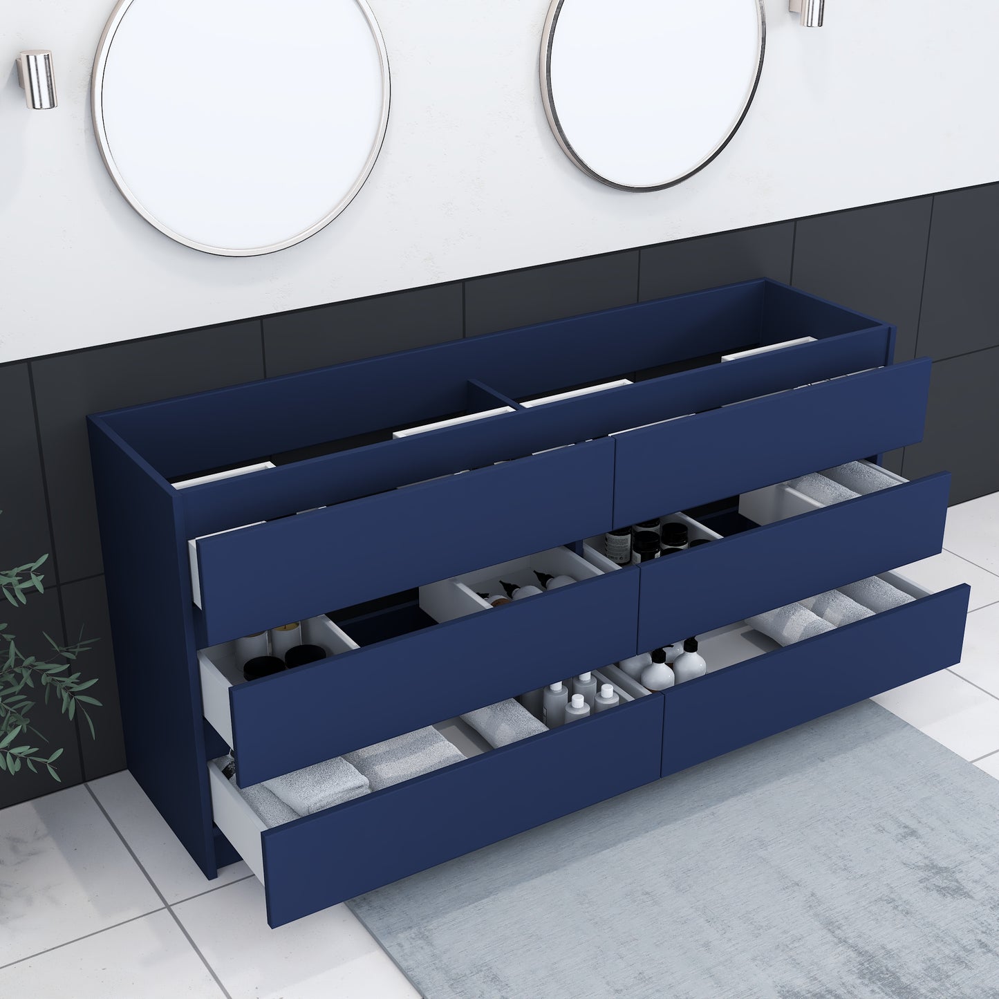 Pepper 72" Double Sink Bathroom Vanity Cabinet Only
