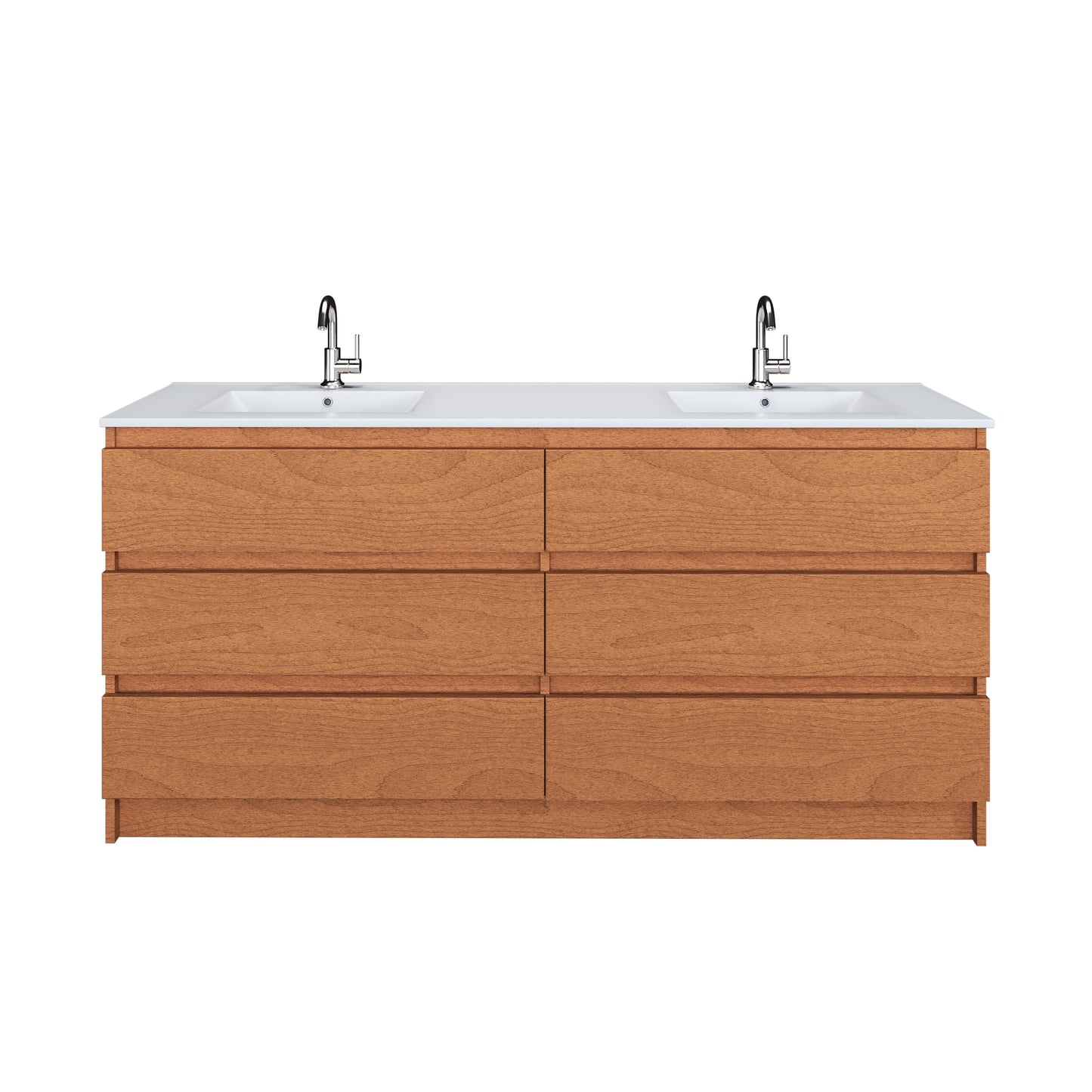 Pepper 72" Double Sink Bathroom Vanity with integrated counter top
