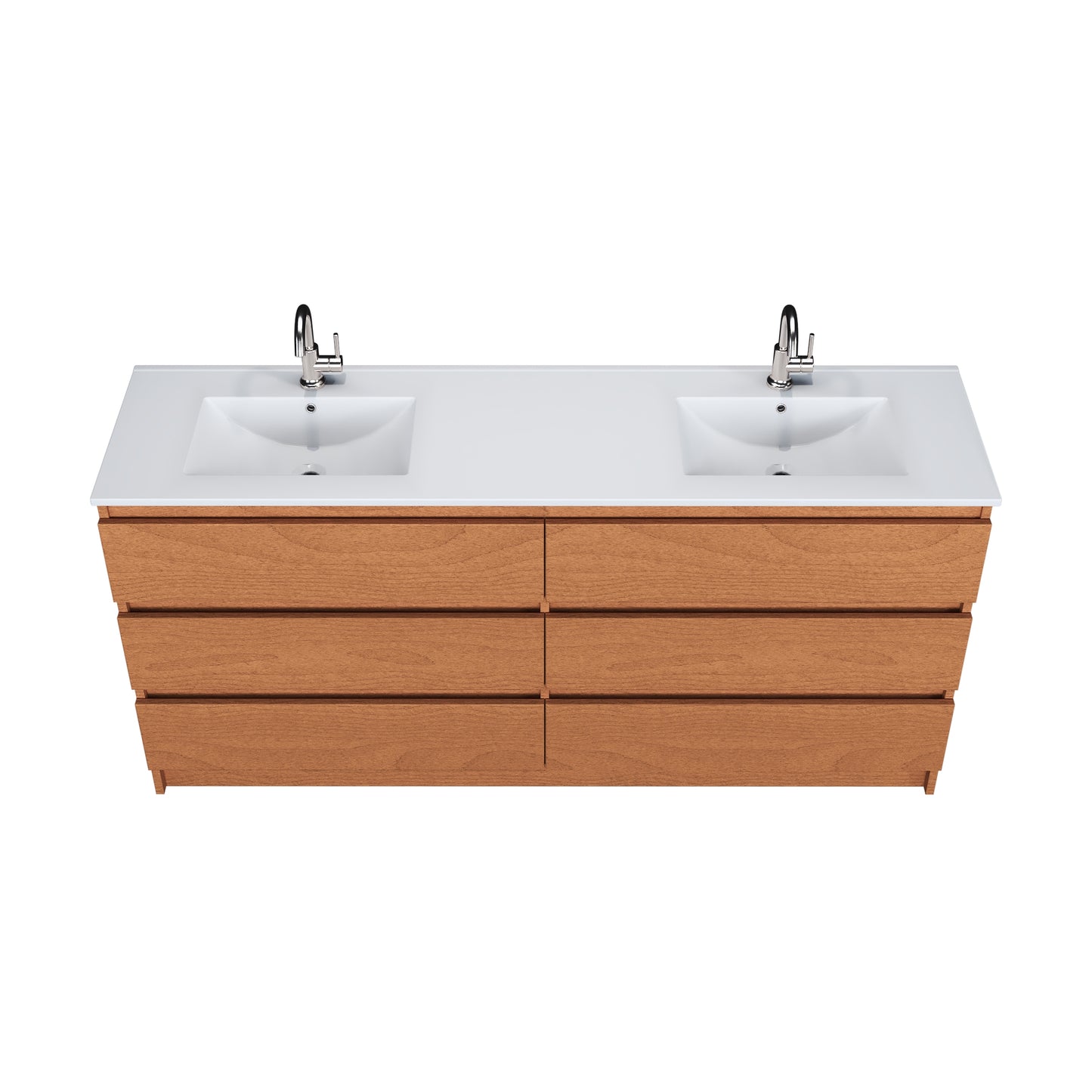 Pepper 72" Double Sink Bathroom Vanity with integrated counter top