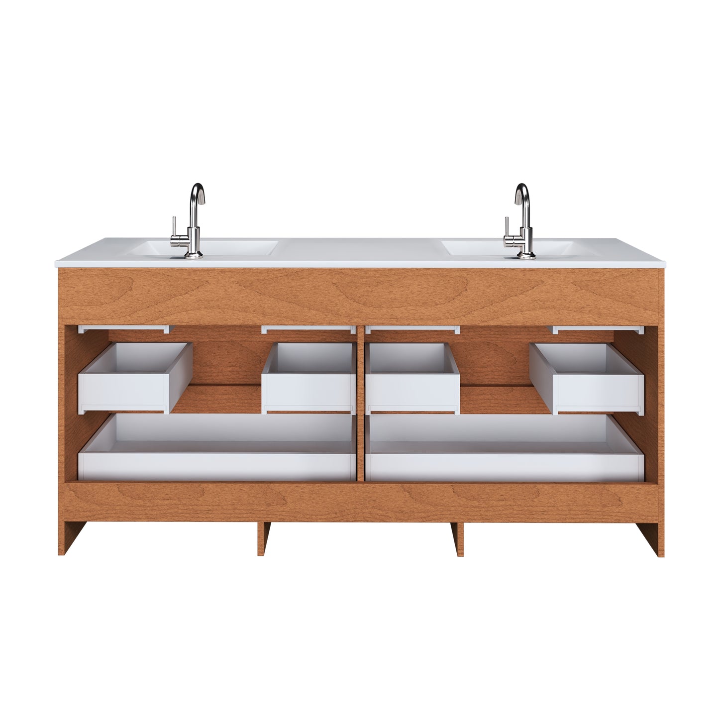 Pepper 72" Double Sink Bathroom Vanity with integrated counter top