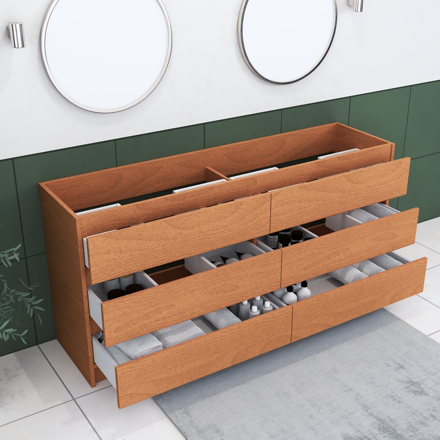 Pepper 72" Double Sink Bathroom Vanity Cabinet Only