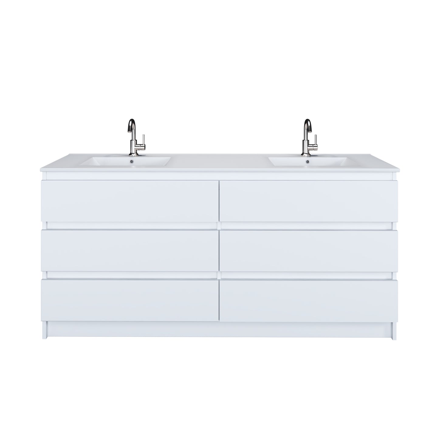 Pepper 72" Double Sink Bathroom Vanity with integrated counter top