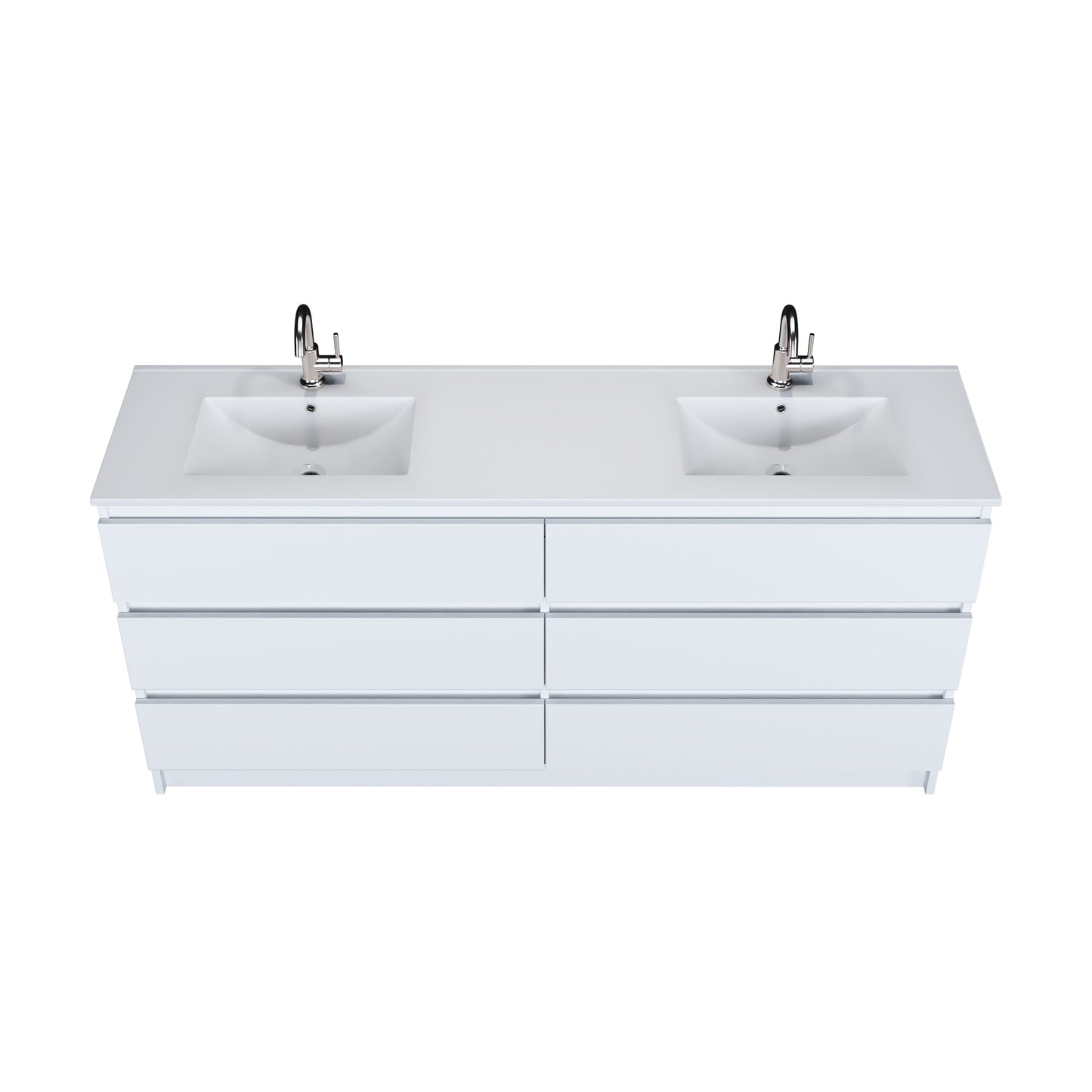 Pepper 72" Double Sink Bathroom Vanity with integrated counter top