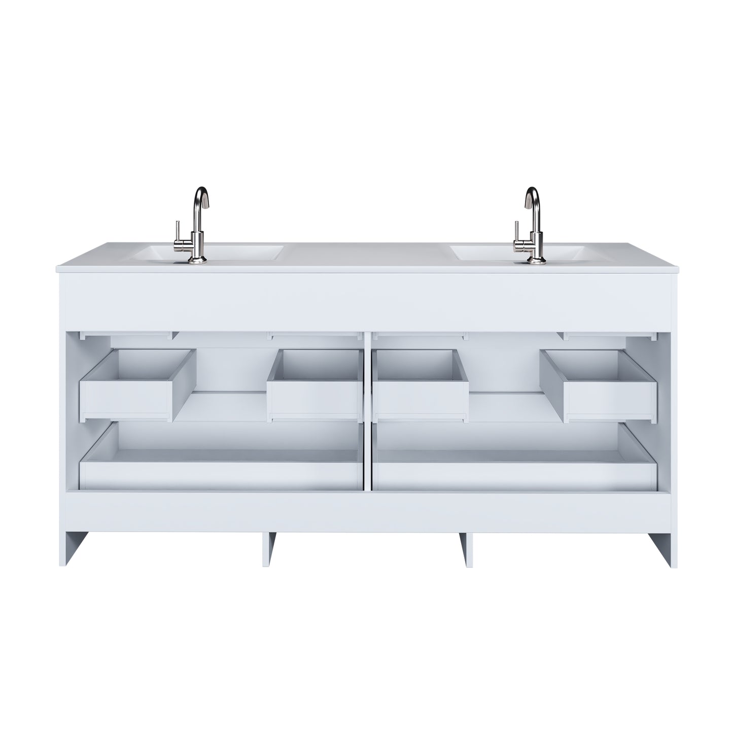 Pepper 72" Double Sink Bathroom Vanity with integrated counter top
