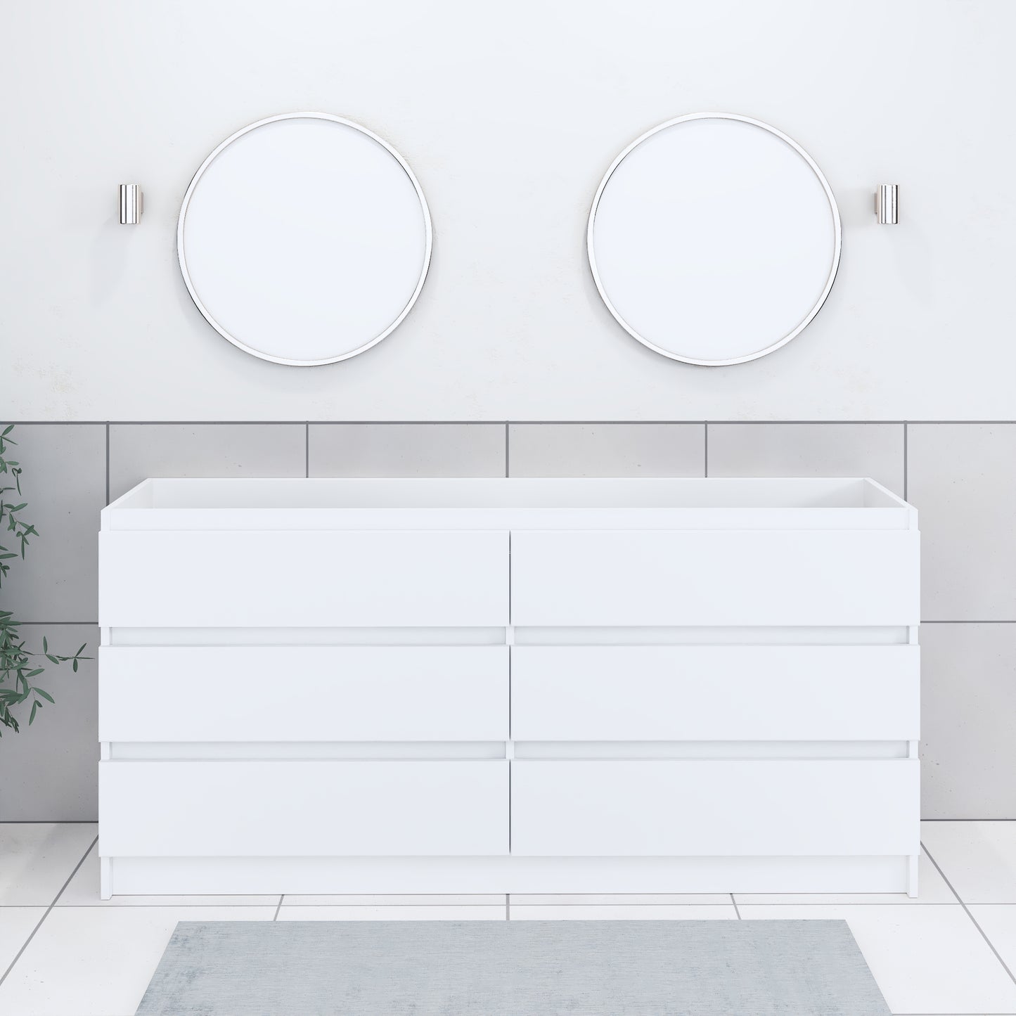Pepper 72" Double Sink Bathroom Vanity Cabinet Only