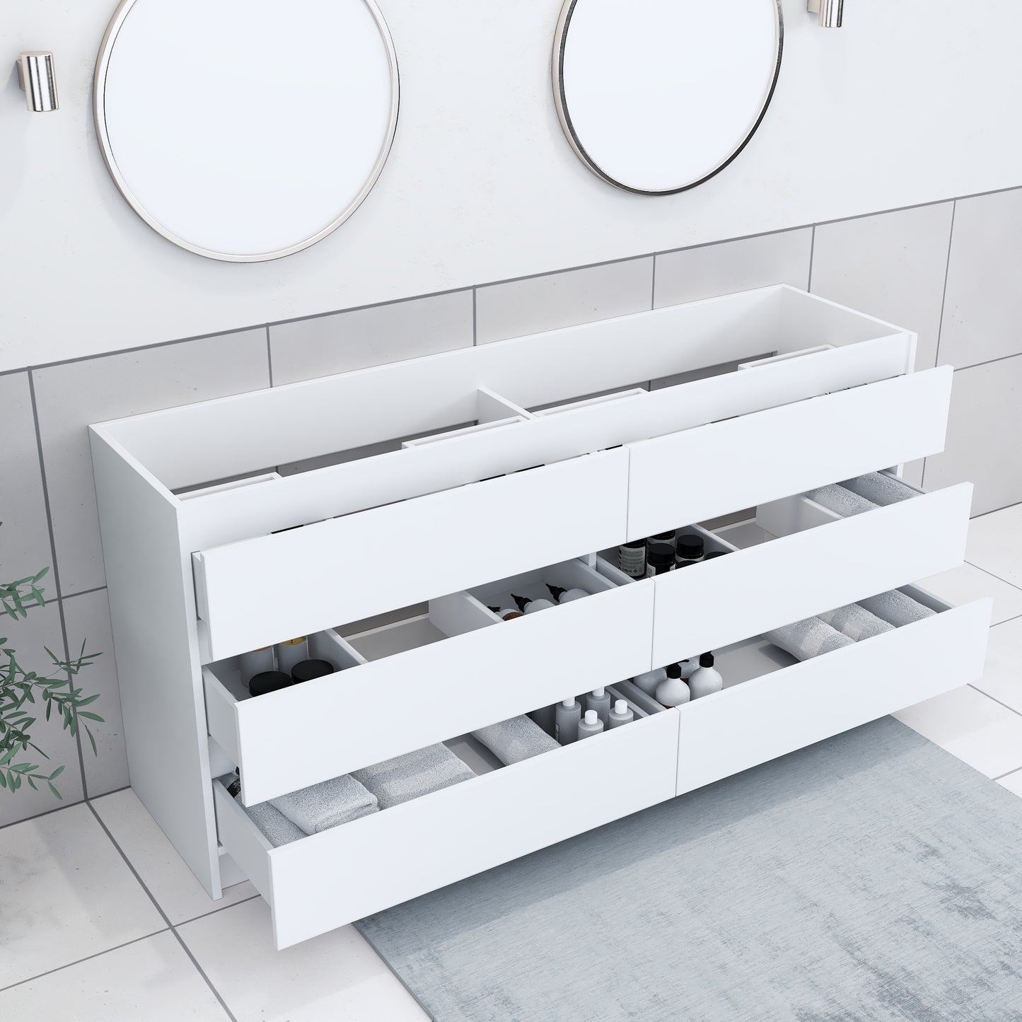 Pepper 72" Double Sink Bathroom Vanity Cabinet Only