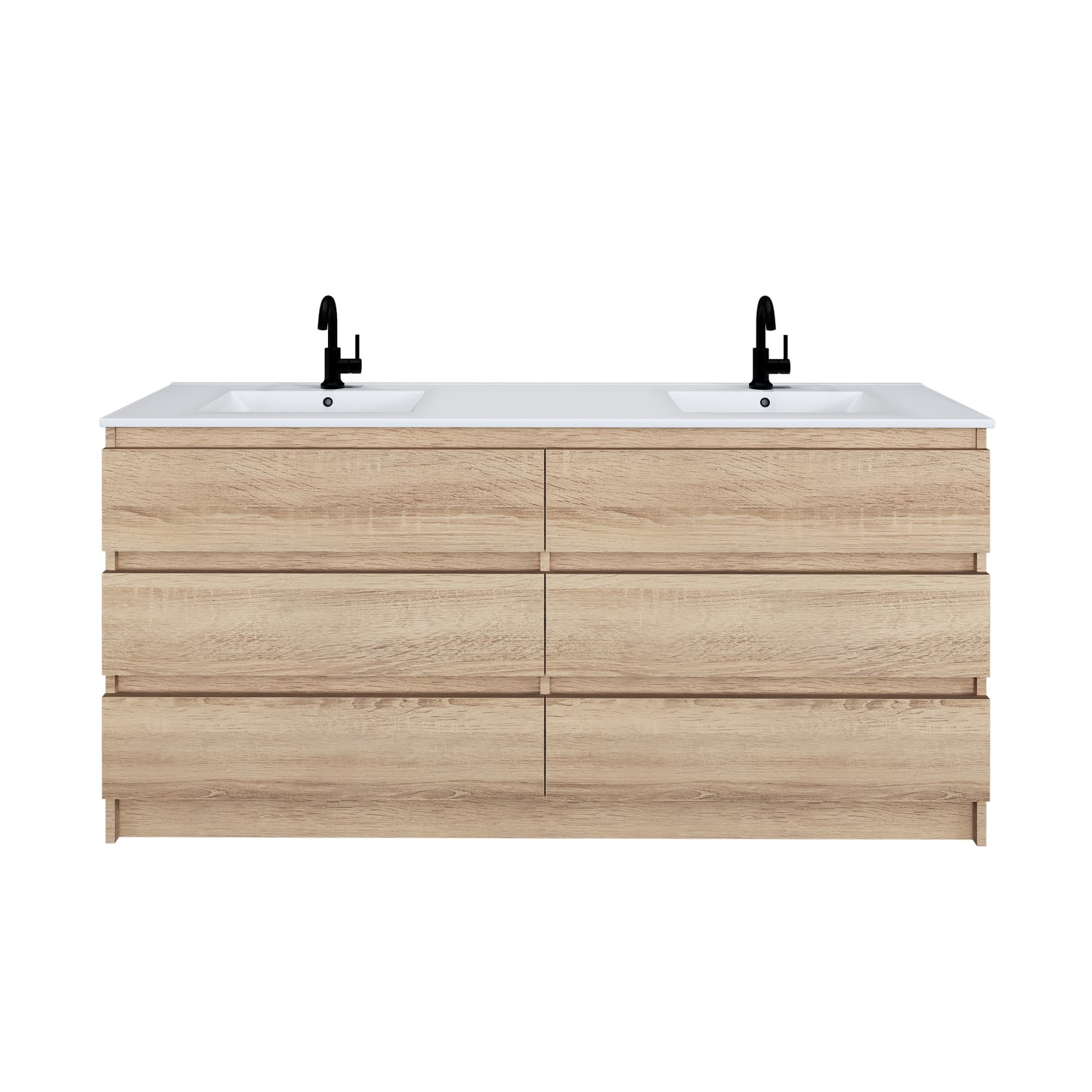 Pepper 72" Double Sink Bathroom Vanity with integrated counter top