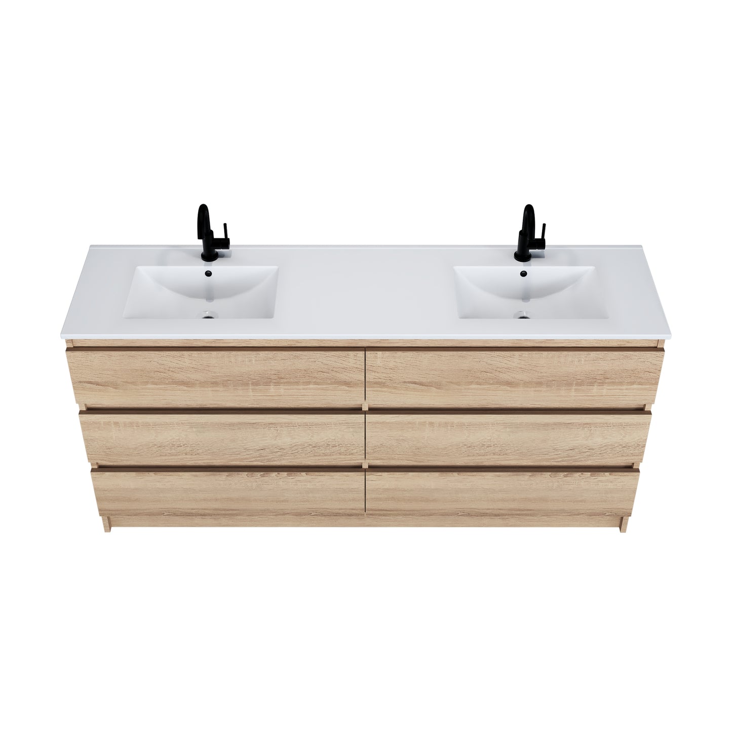 Pepper 72" Double Sink Bathroom Vanity with integrated counter top