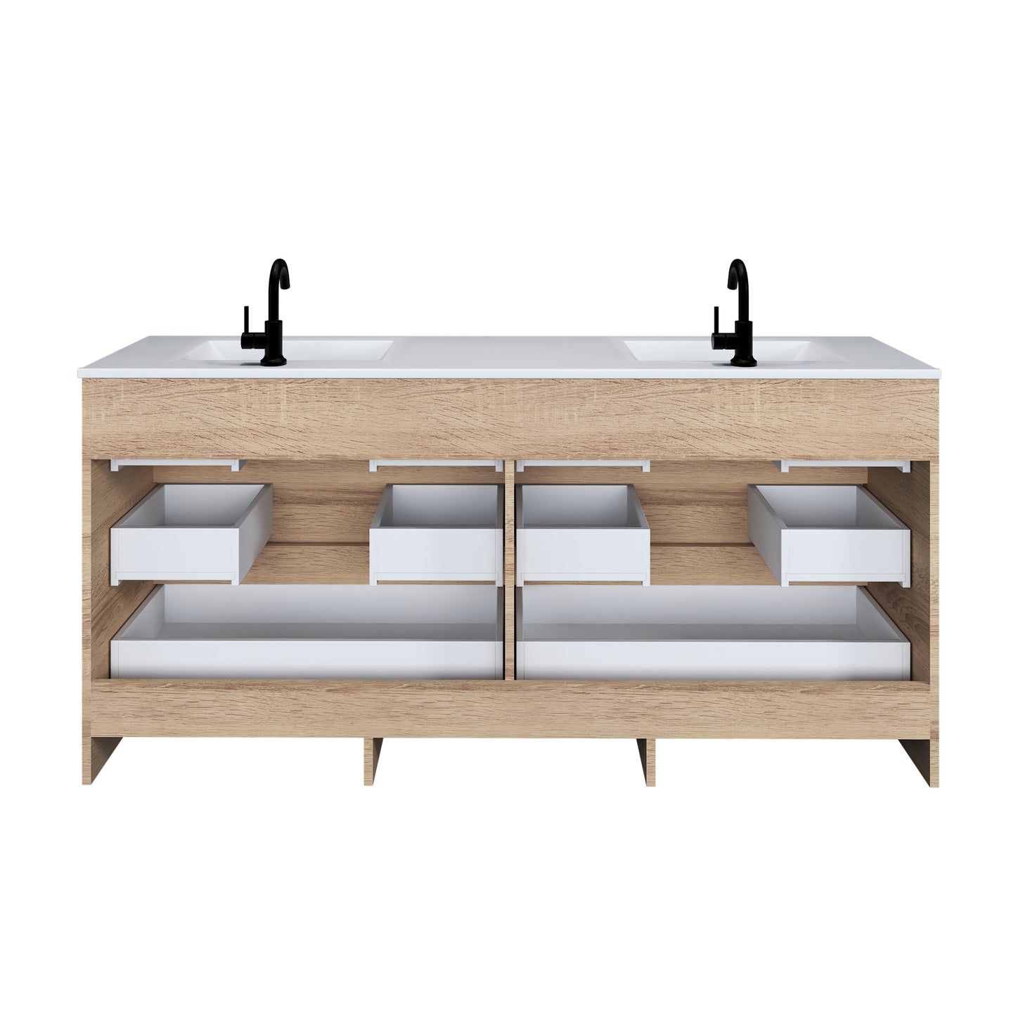 Pepper 72" Double Sink Bathroom Vanity with integrated counter top
