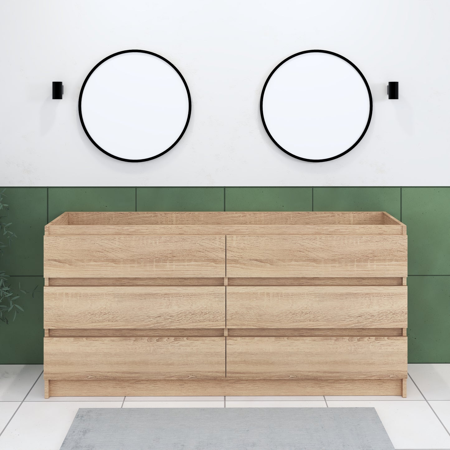 Pepper 72" Double Sink Bathroom Vanity Cabinet Only