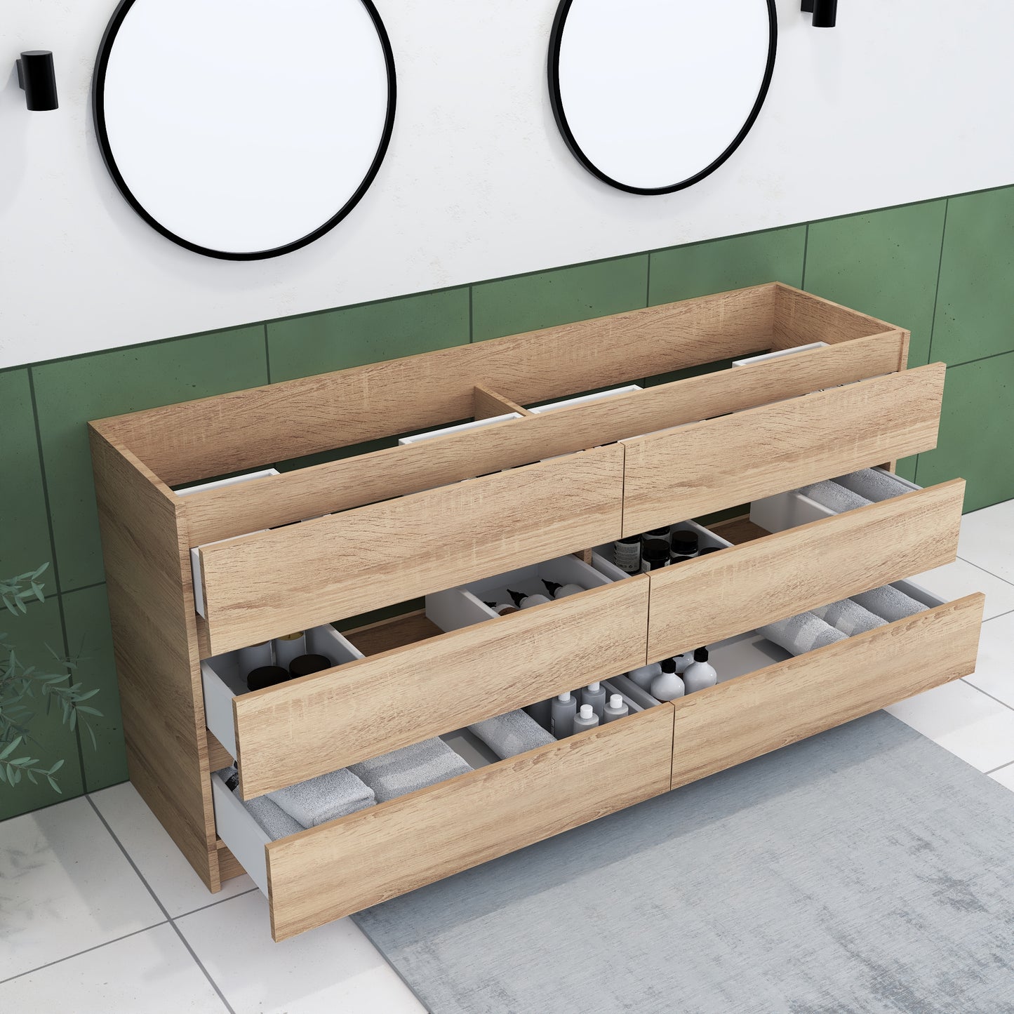 Pepper 72" Double Sink Bathroom Vanity Cabinet Only