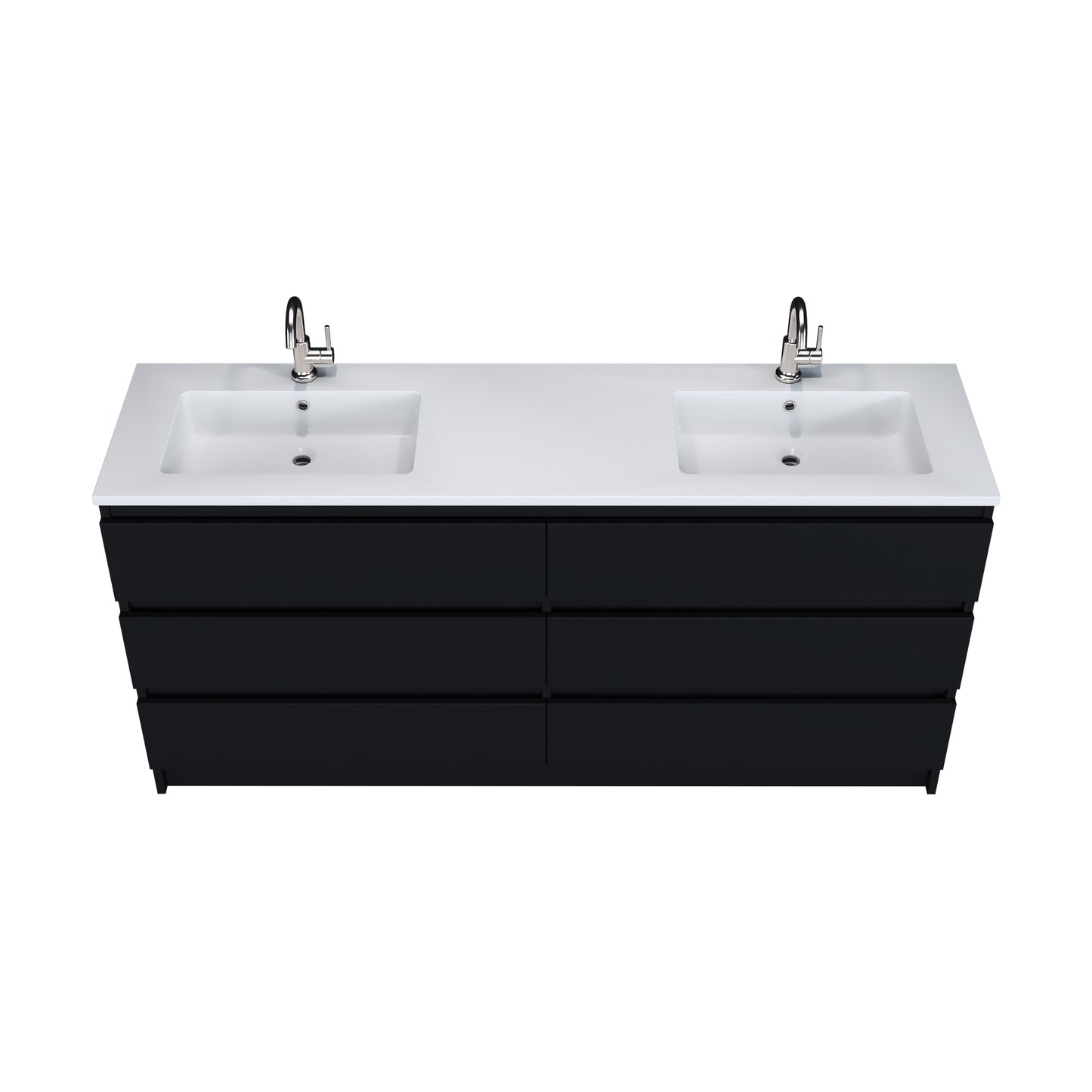 Pepper 72" Double Sink Bathroom Vanity with integrated counter top