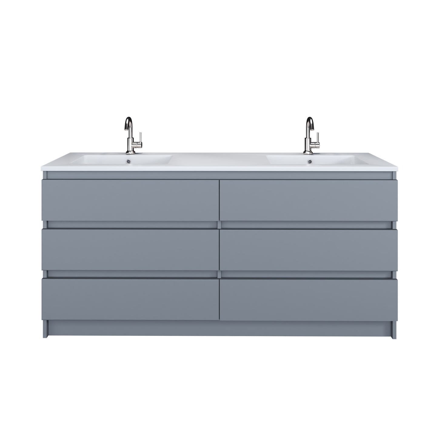 Pepper 72" Double Sink Bathroom Vanity with integrated counter top