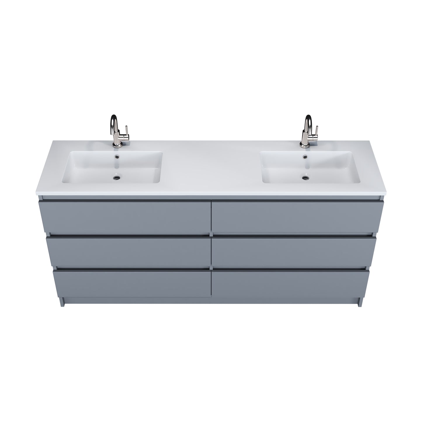 Pepper 72" Double Sink Bathroom Vanity with integrated counter top