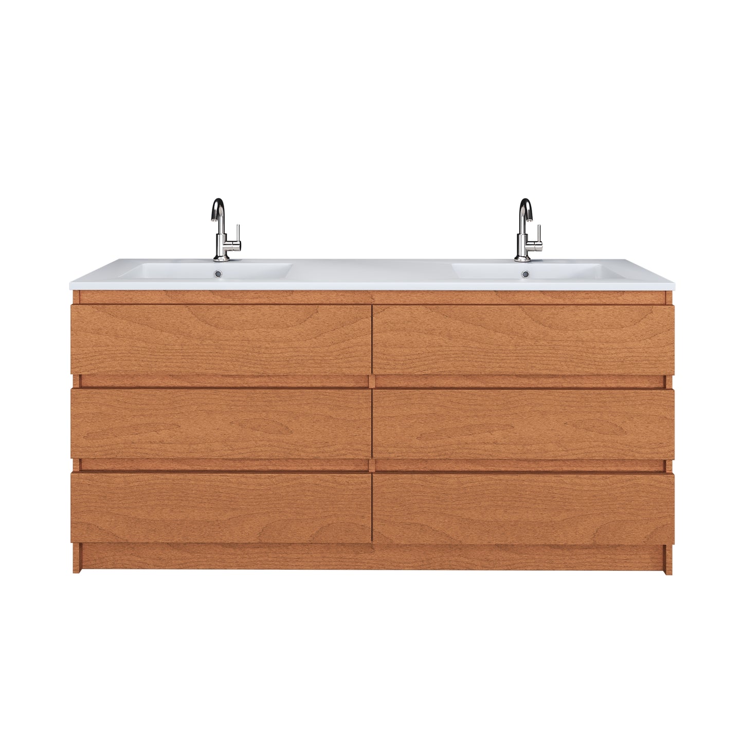 Pepper 72" Double Sink Bathroom Vanity with integrated counter top