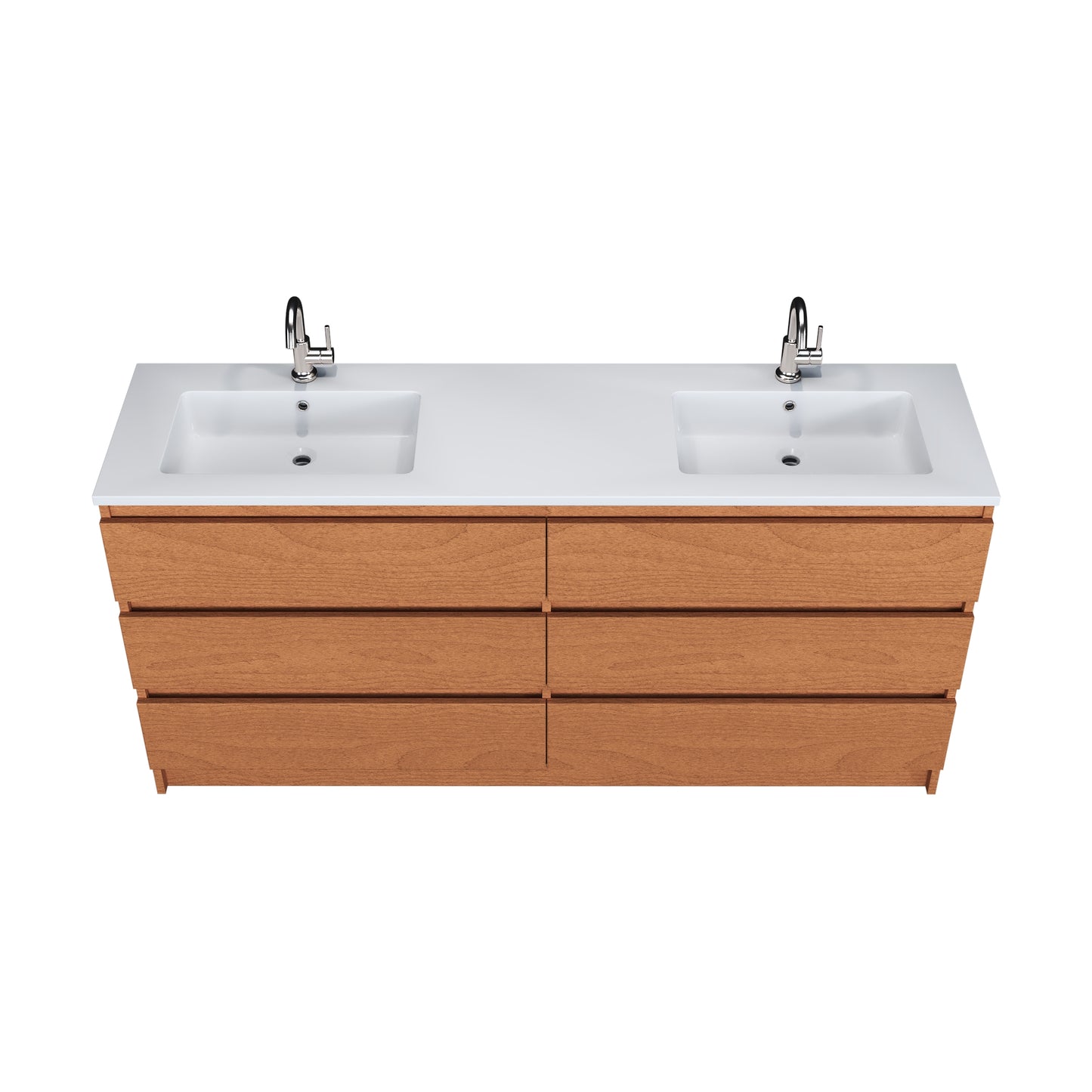Pepper 72" Double Sink Bathroom Vanity with integrated counter top